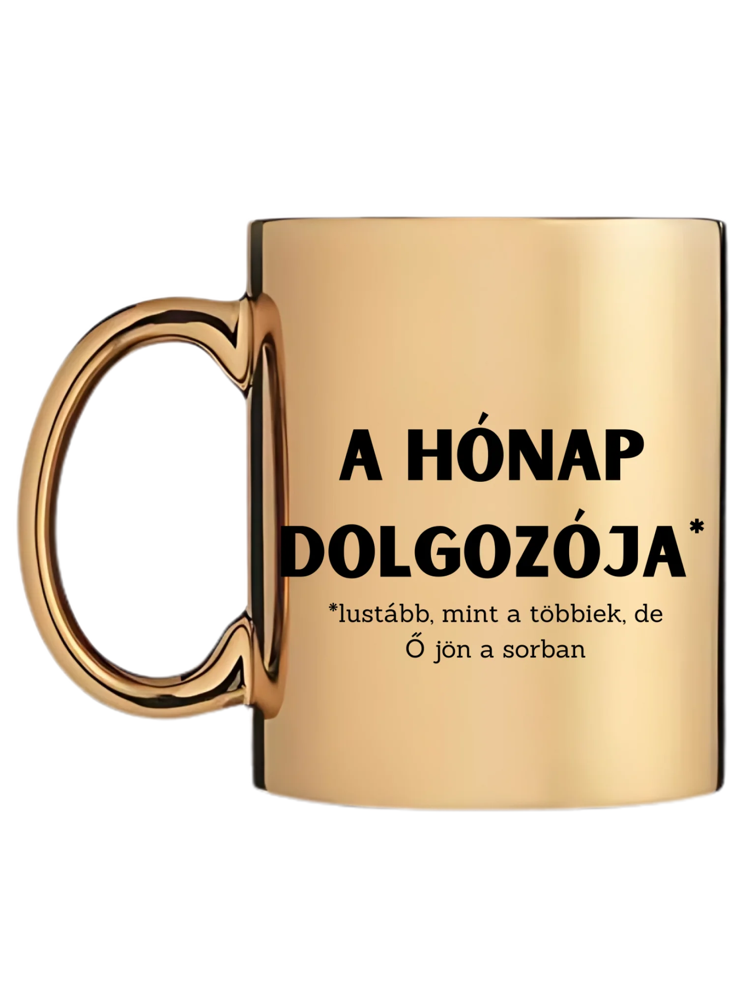 Arany metál bögre bal oldal
