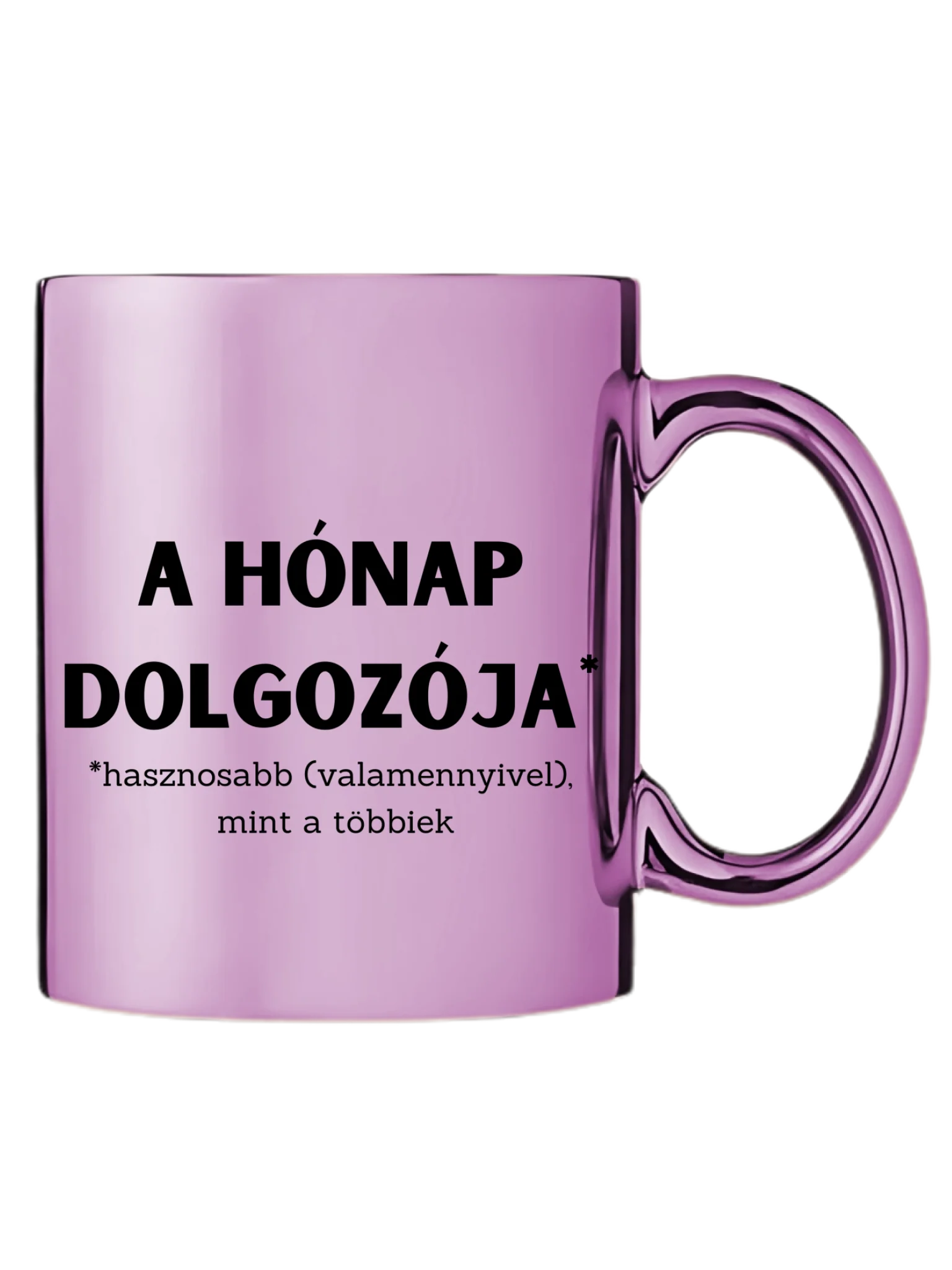 Rózsaszín metál bögre jobb oldal