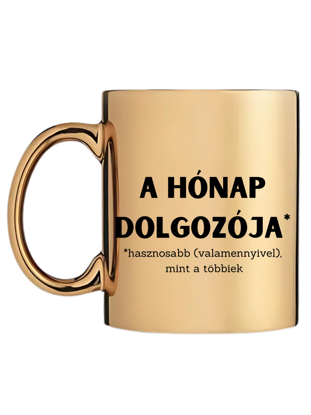 Arany metál bögre bal oldal