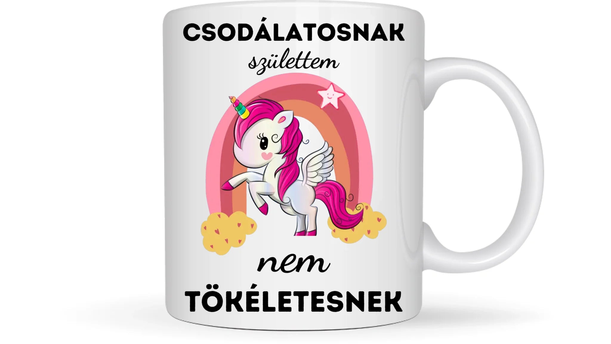 Csodálatosnak születtem, nem tökéletesnek - Egyedi vicces, humoros bögre