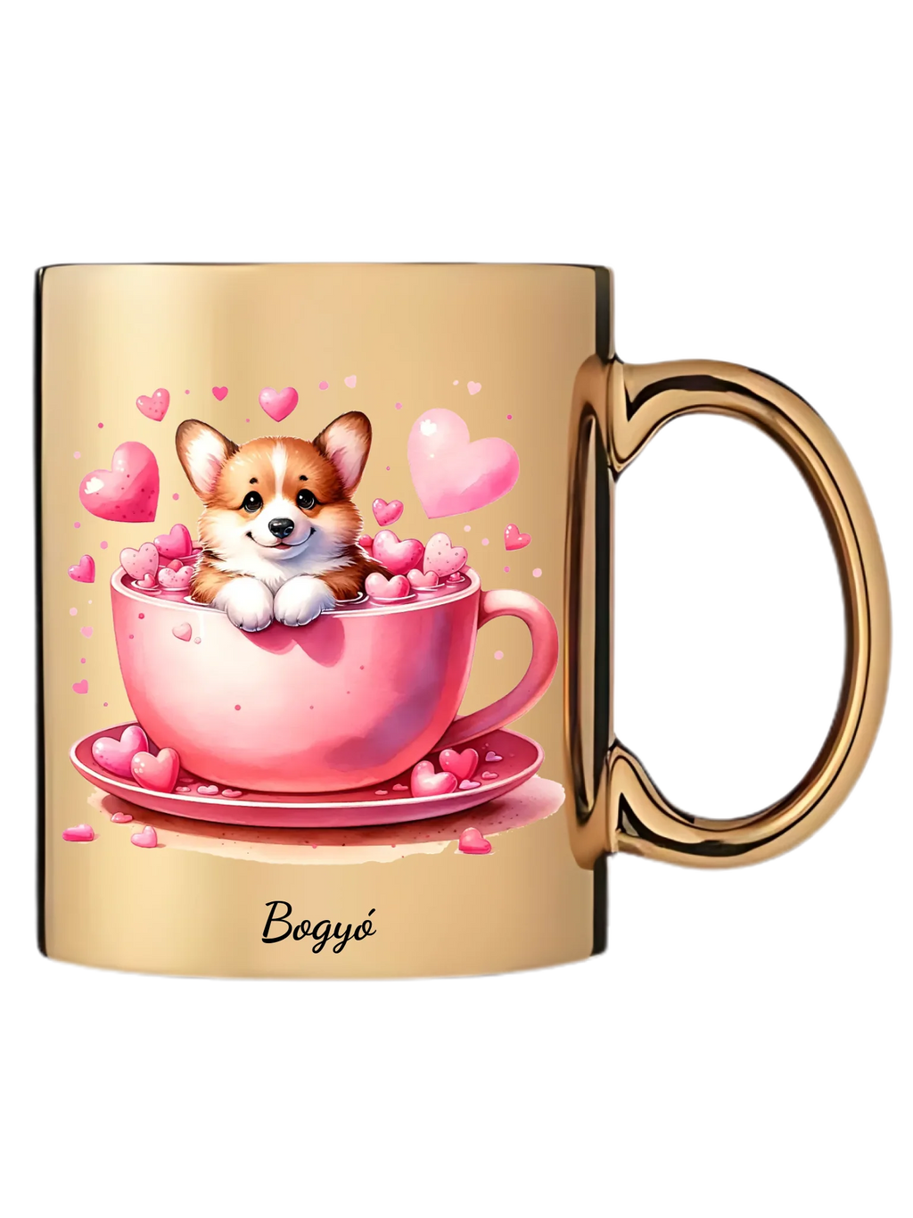 Arany metál bögre jobb oldal
