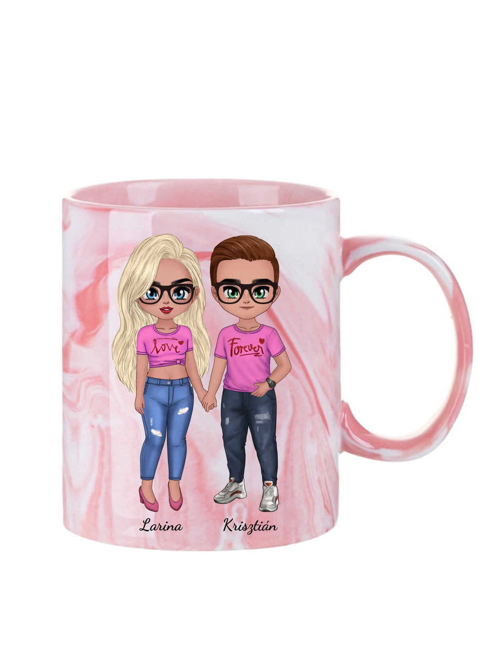 Chibi pár - Egyedi személyre szabható bögre
