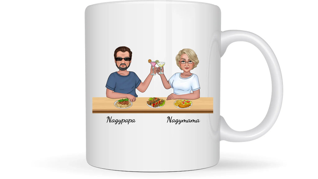 Nagyszülők koktélozva randiznak - Egyedi személyre szabható bögre