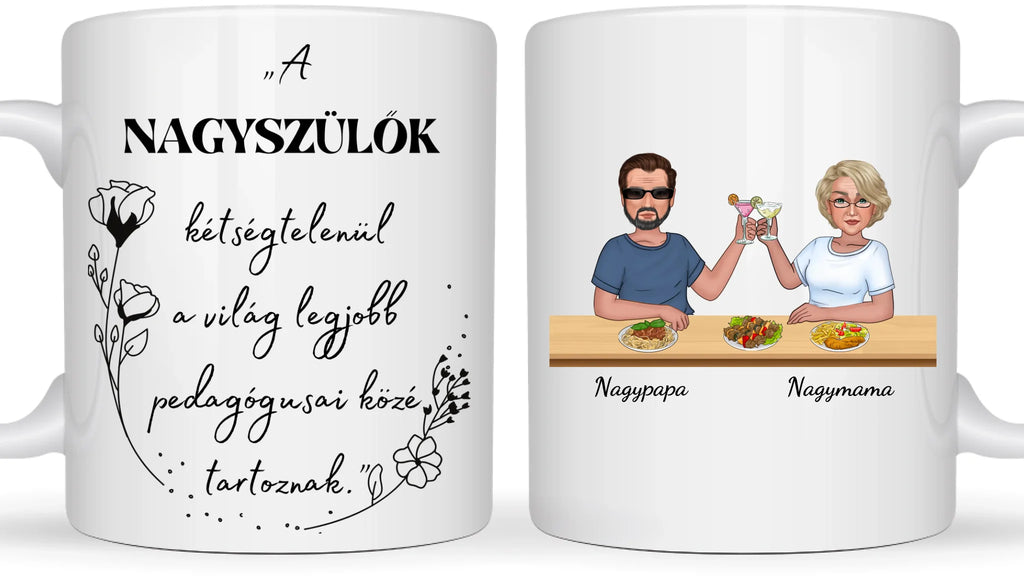 Nagyszülők koktélozva randiznak - Egyedi személyre szabható bögre