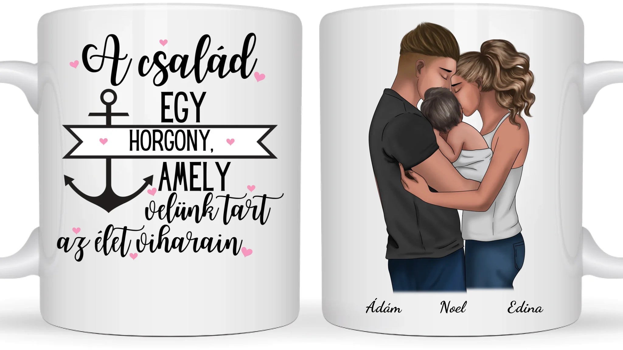 Család és a baba - Egyedi személyre szabható bögre