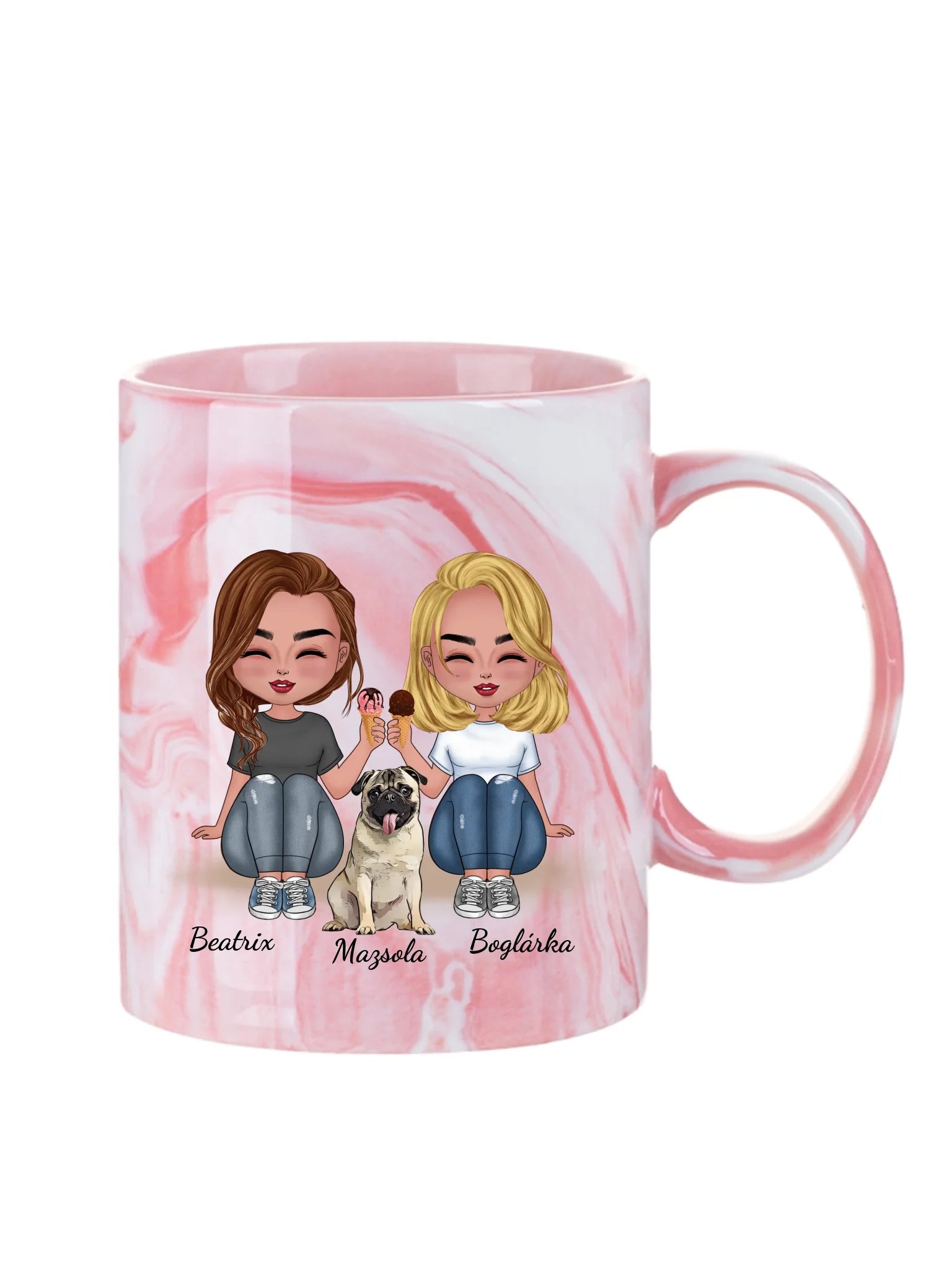 Legjobb Chibi barátnők és a kutyáik - Egyedi személyre szabható bögre