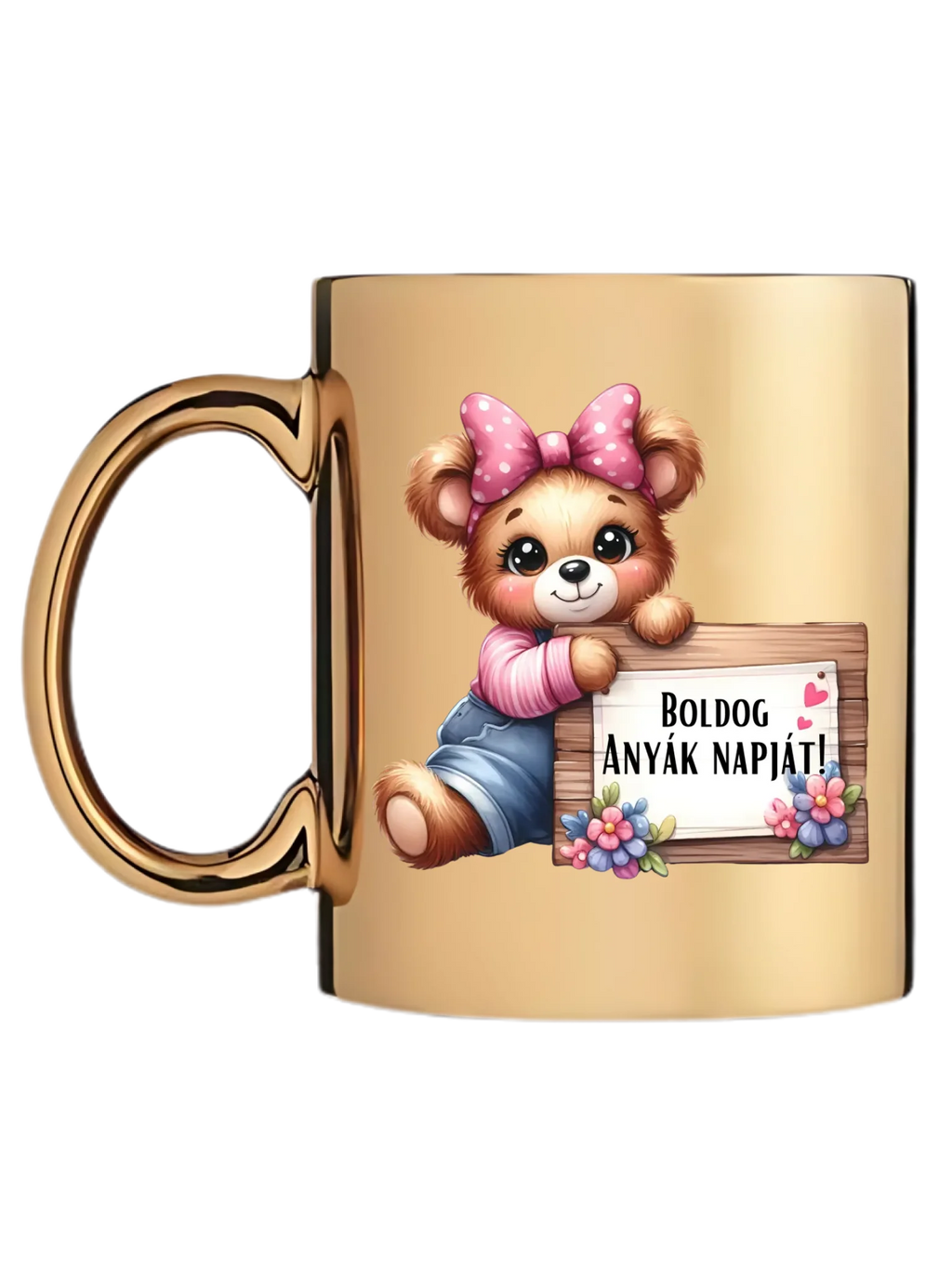 Arany metál bögre bal oldal