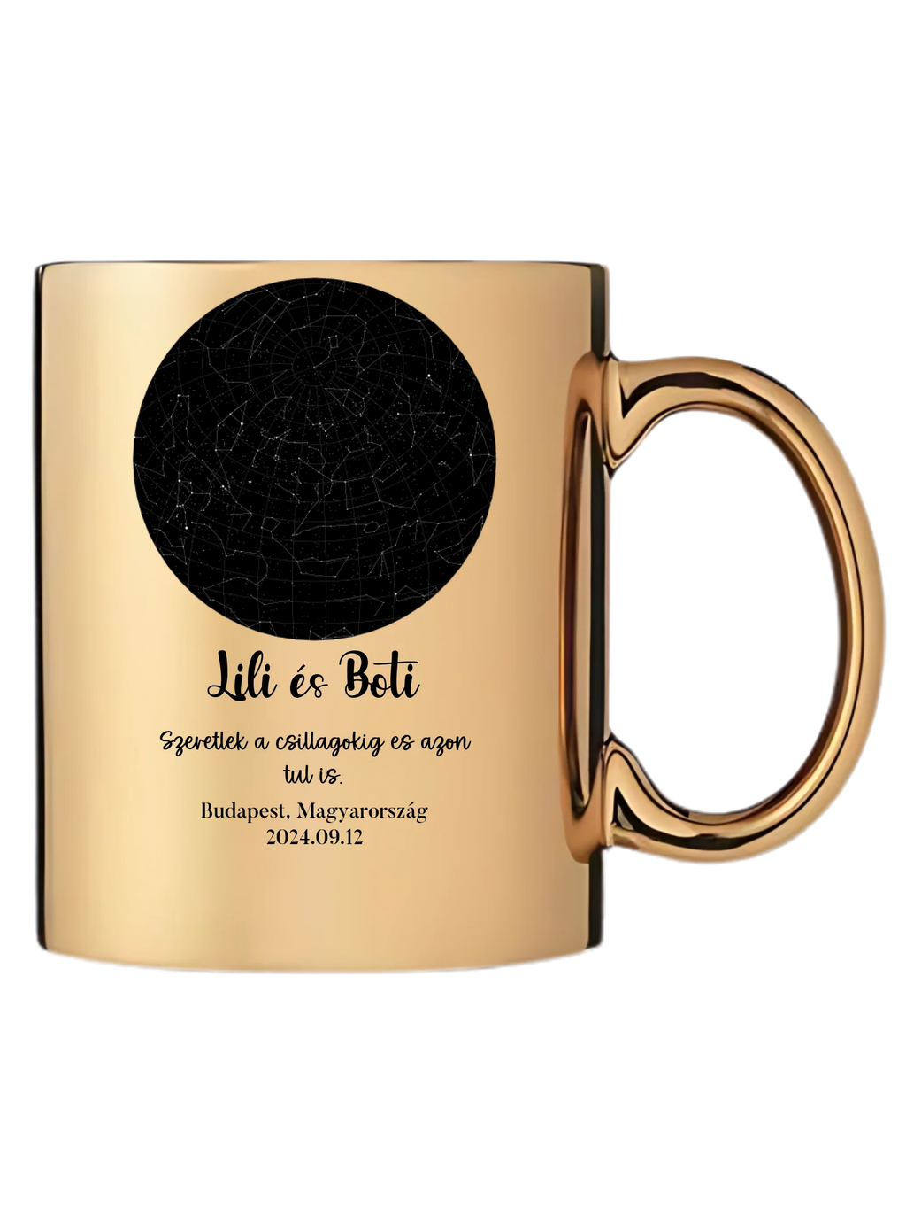 Arany metál bögre jobb oldal