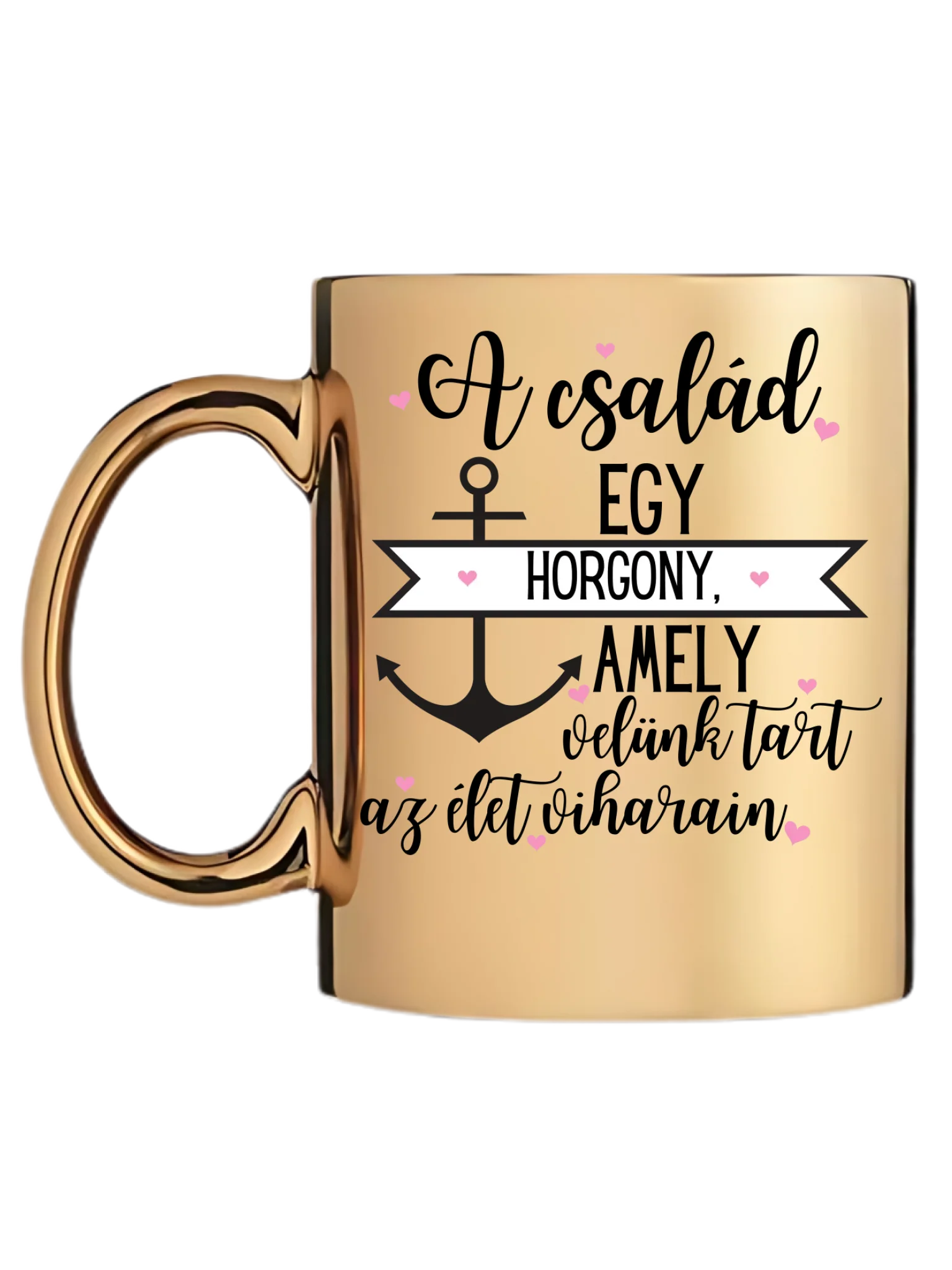 Arany metál bögre bal oldal