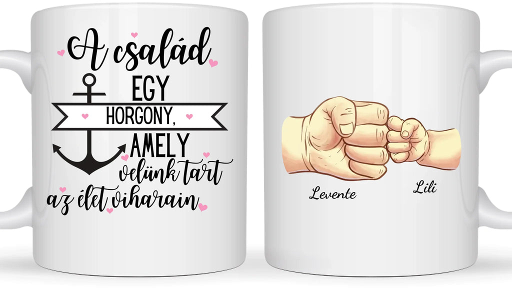 Családi kezek és Baba kezek - Akár 5 kézzel is! - Egyedi személyre szabható bögre