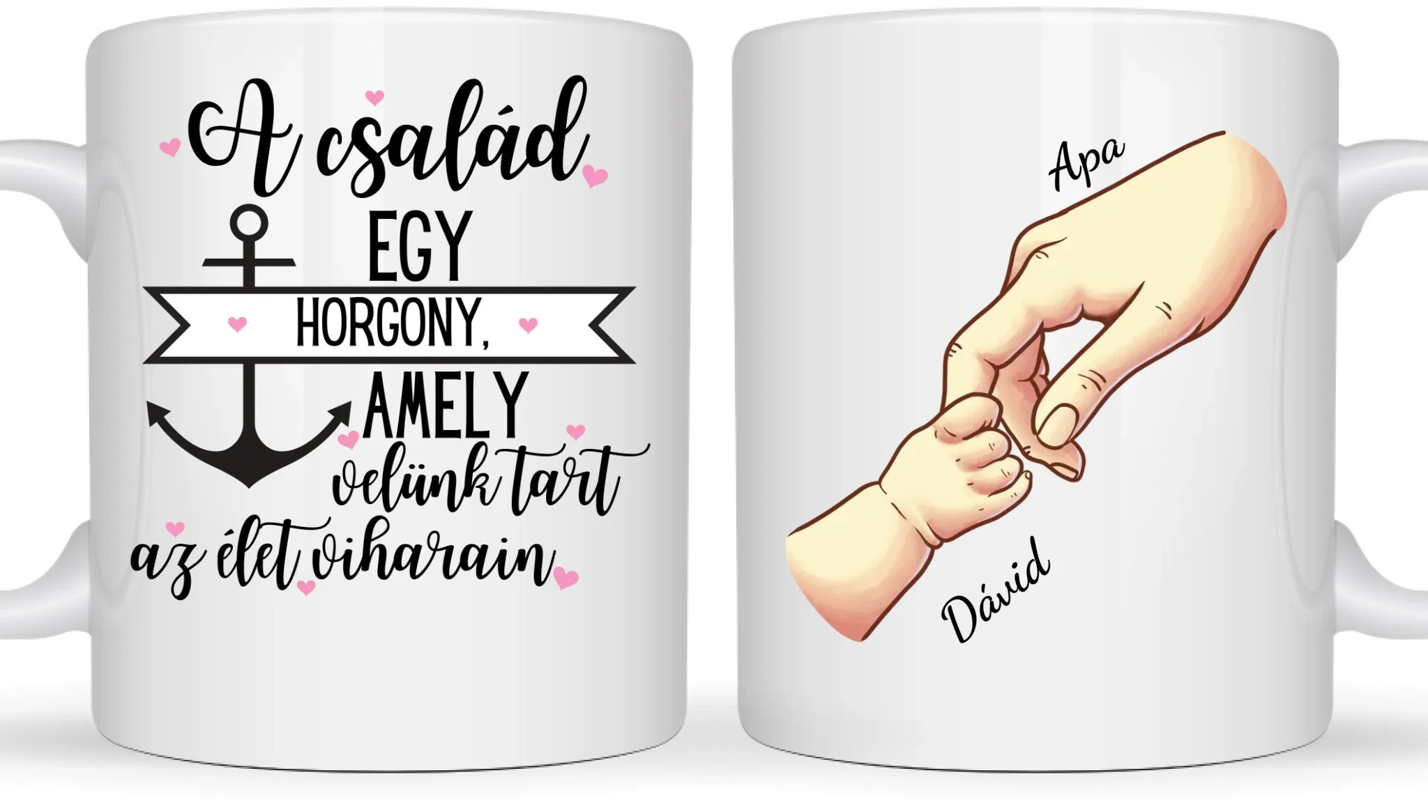 Családi kezek - Egyedi személyre szabható bögre
