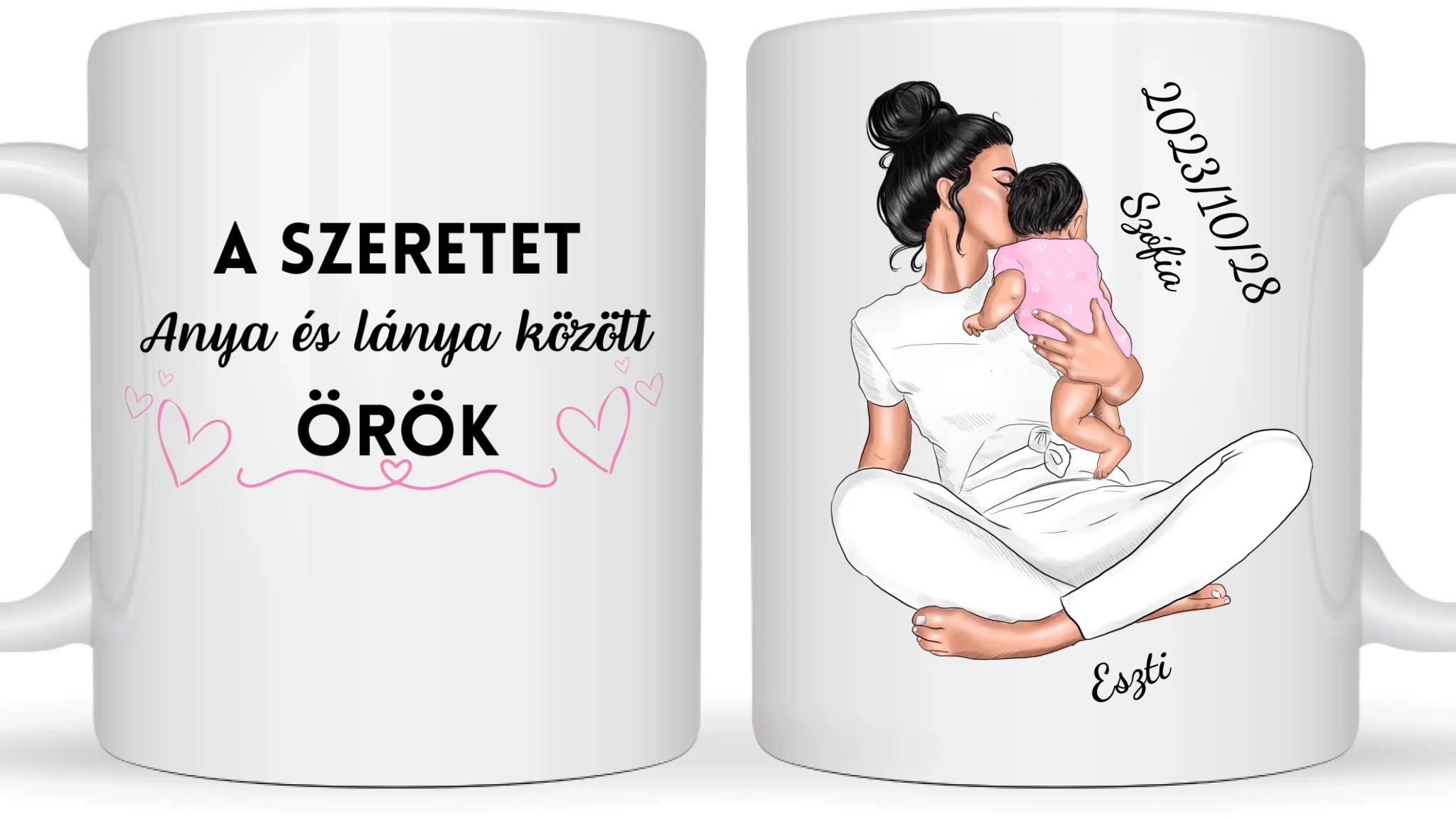 Édesanya babával a kezében - Egyedi személyre szabható bögre