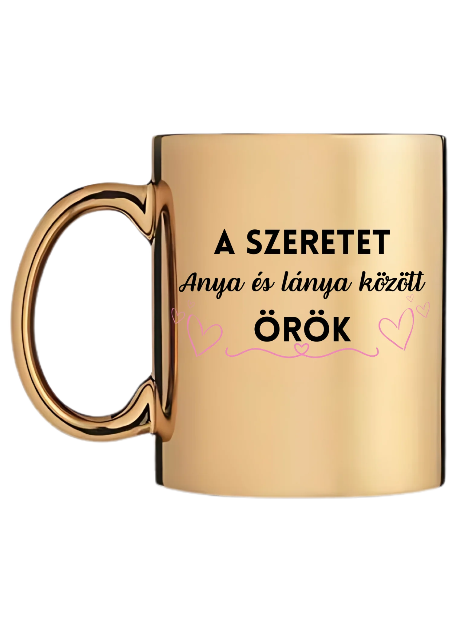 Arany metál bögre bal oldal