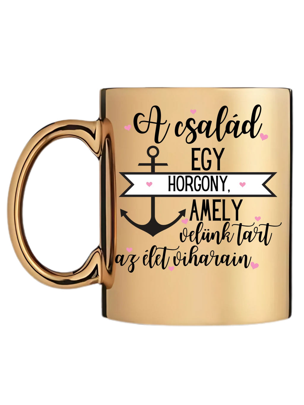 Arany metál bögre bal oldal