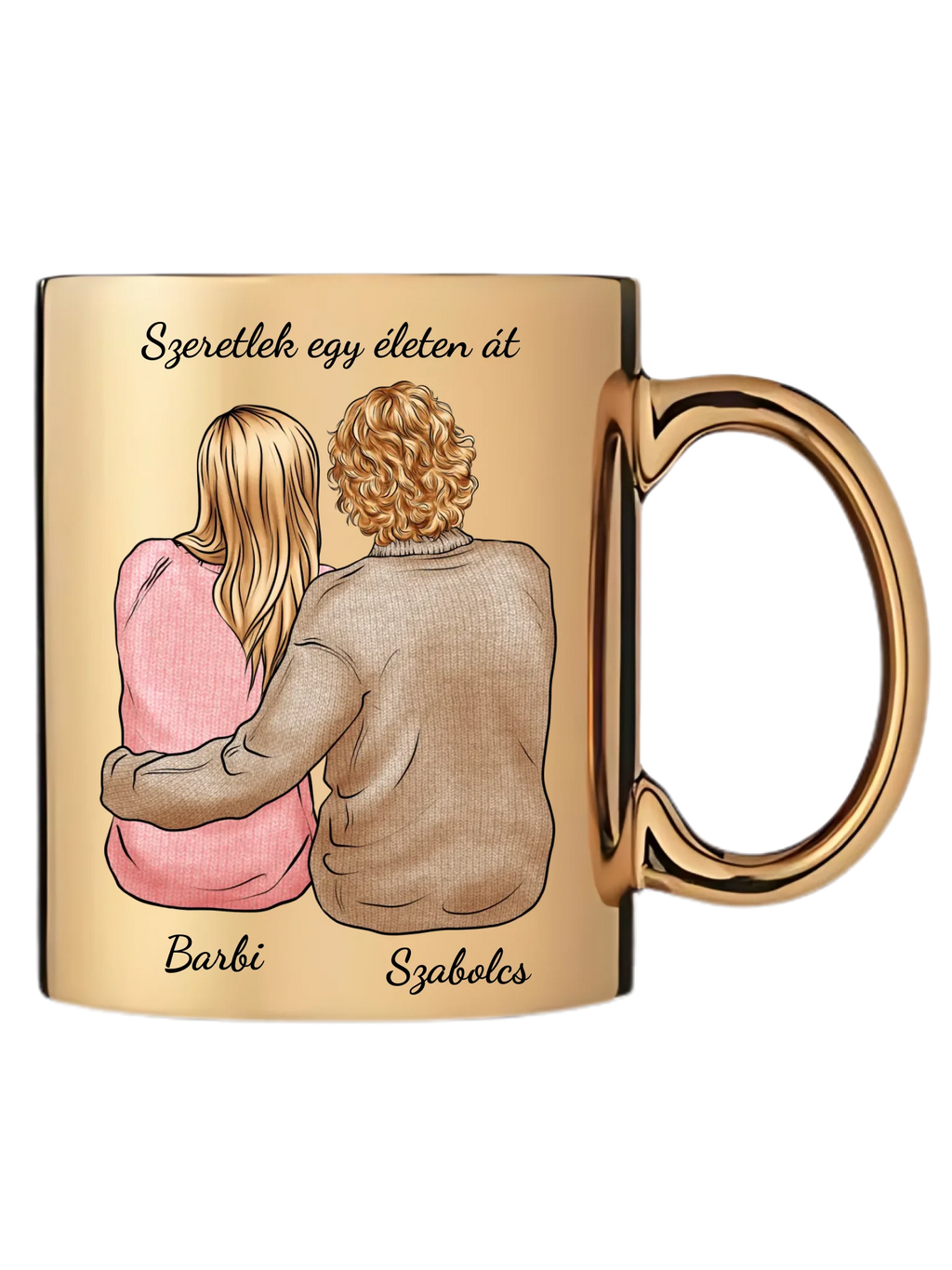Arany metál bögre jobb oldal