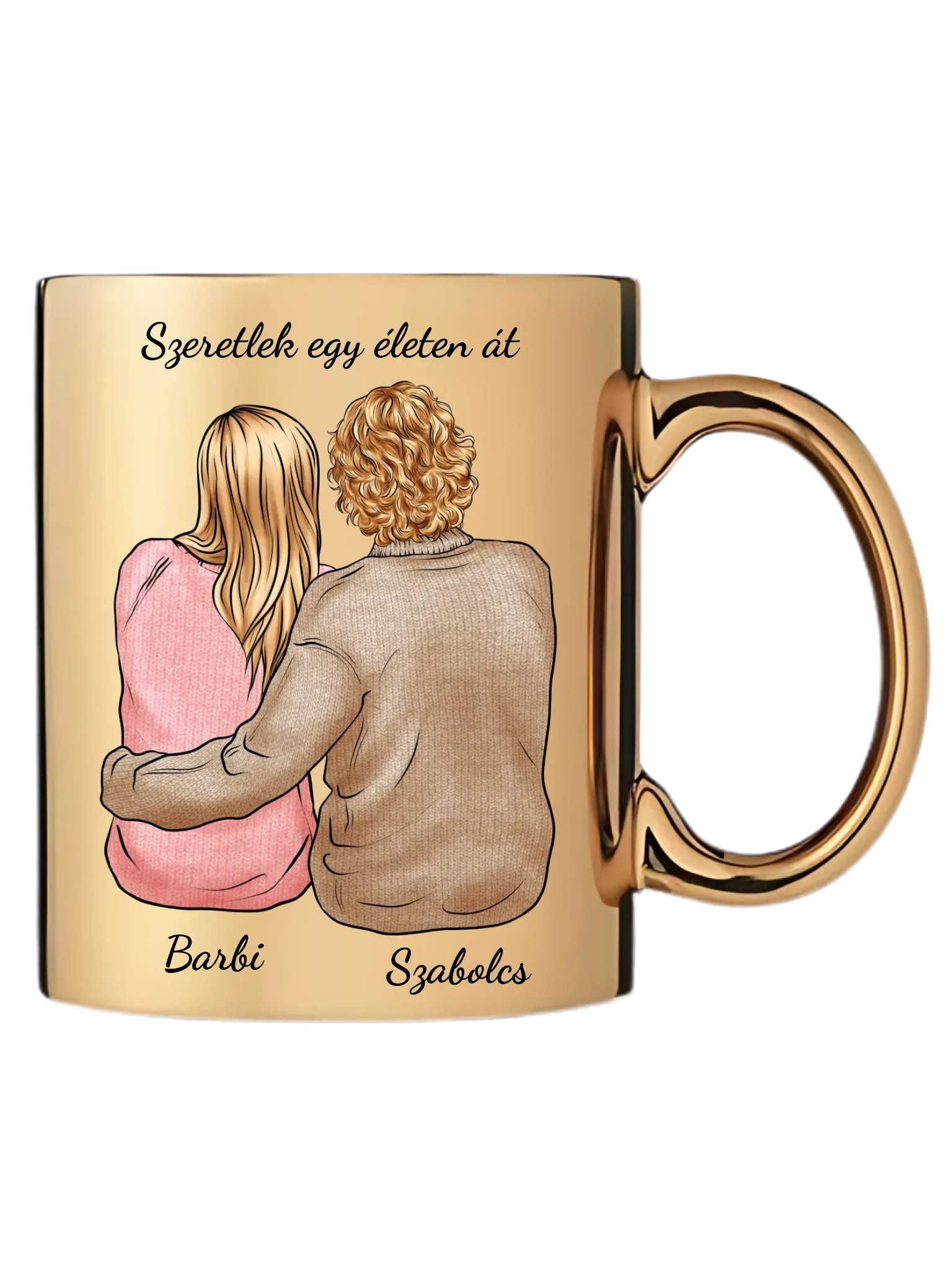 Arany metál bögre jobb oldal
