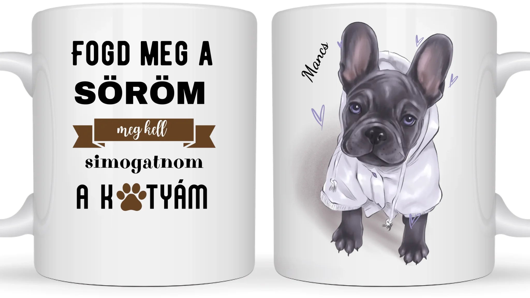 Francia bulldog kutyaruhában - Egyedi személyre szabható bögre