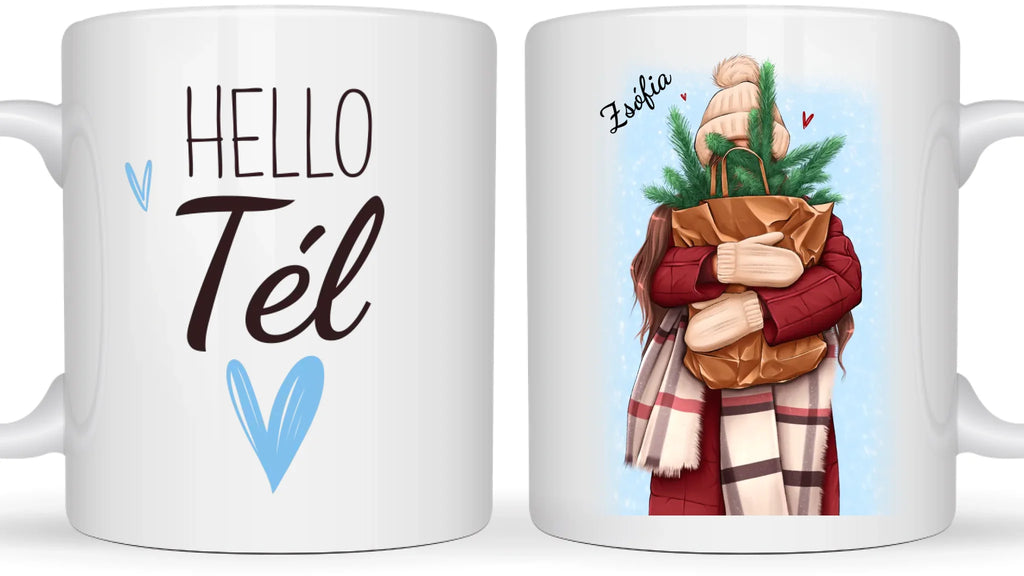 Hello tél... Divatos lány - Egyedi személyre szabható bögre