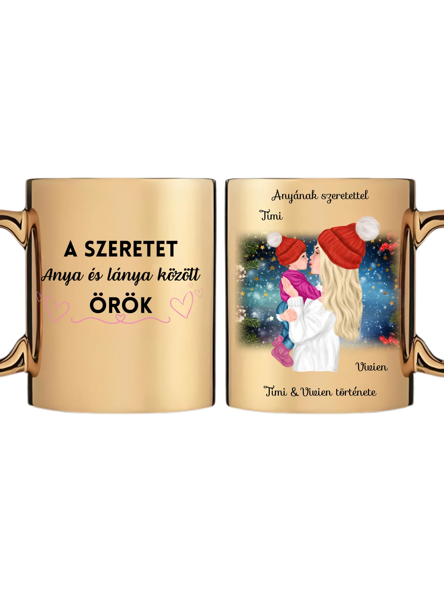 Anya - Baba karácsonyi verzió - Egyedi személyre szabható 
bögre
