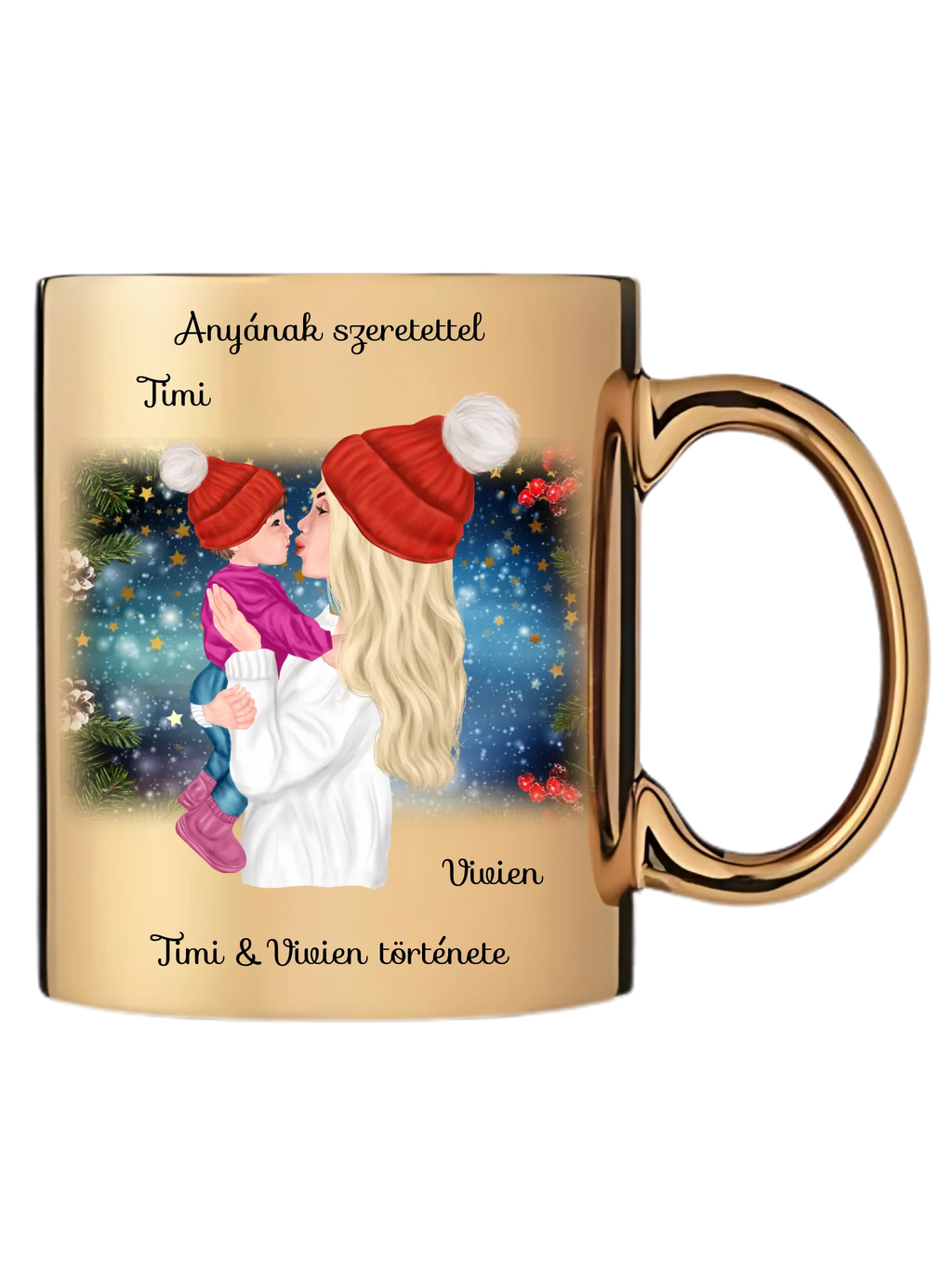 Anya - Baba karácsonyi verzió - Egyedi személyre szabható 
bögre