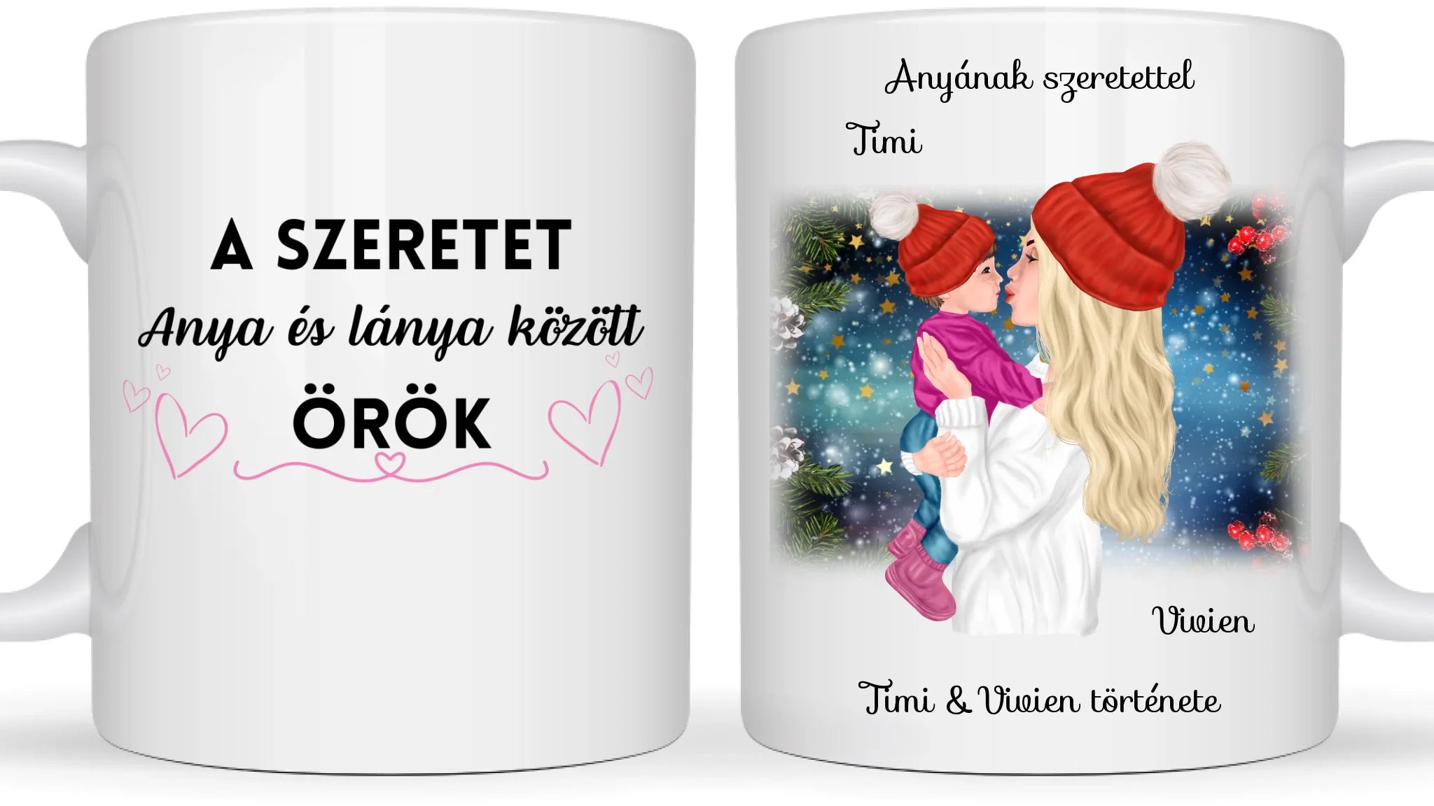 Anya - Baba karácsonyi verzió - Egyedi személyre szabható 
bögre