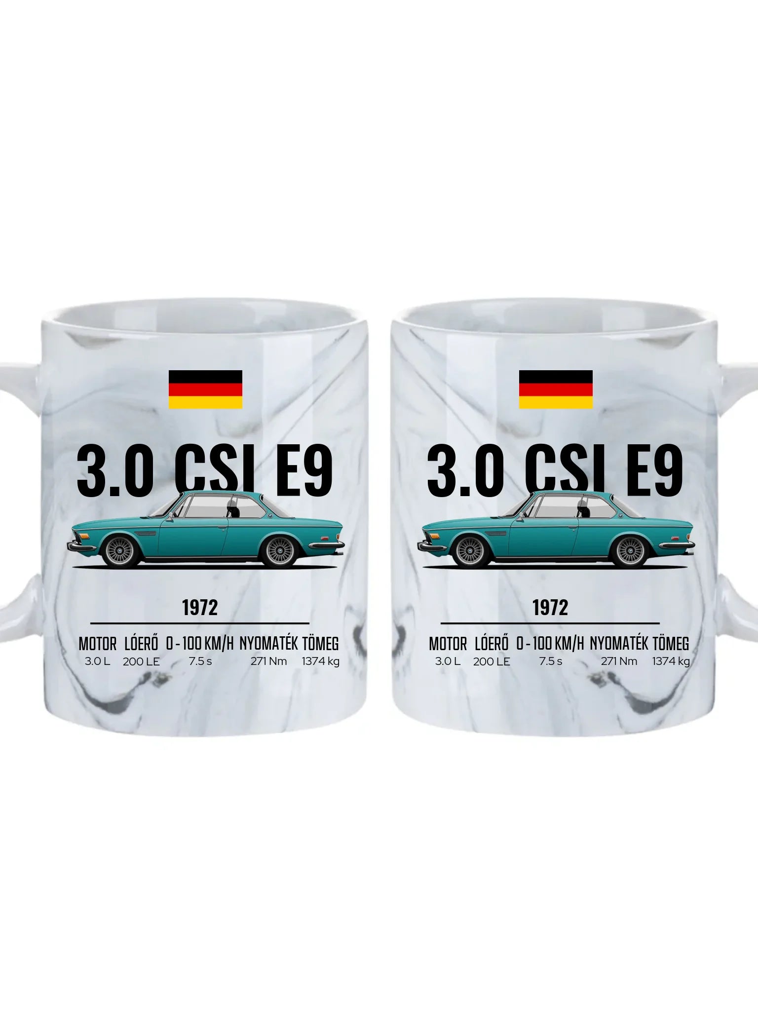 Autó illusztráció - 3.0 CSI E9 60. - Egyedi személyre szabható bögre