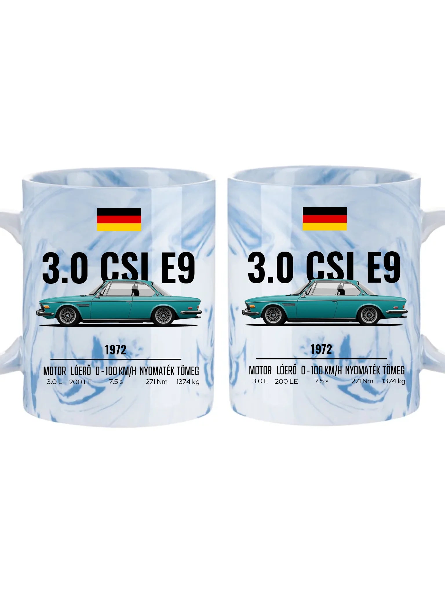 Autó illusztráció - 3.0 CSI E9 60. - Egyedi személyre szabható bögre