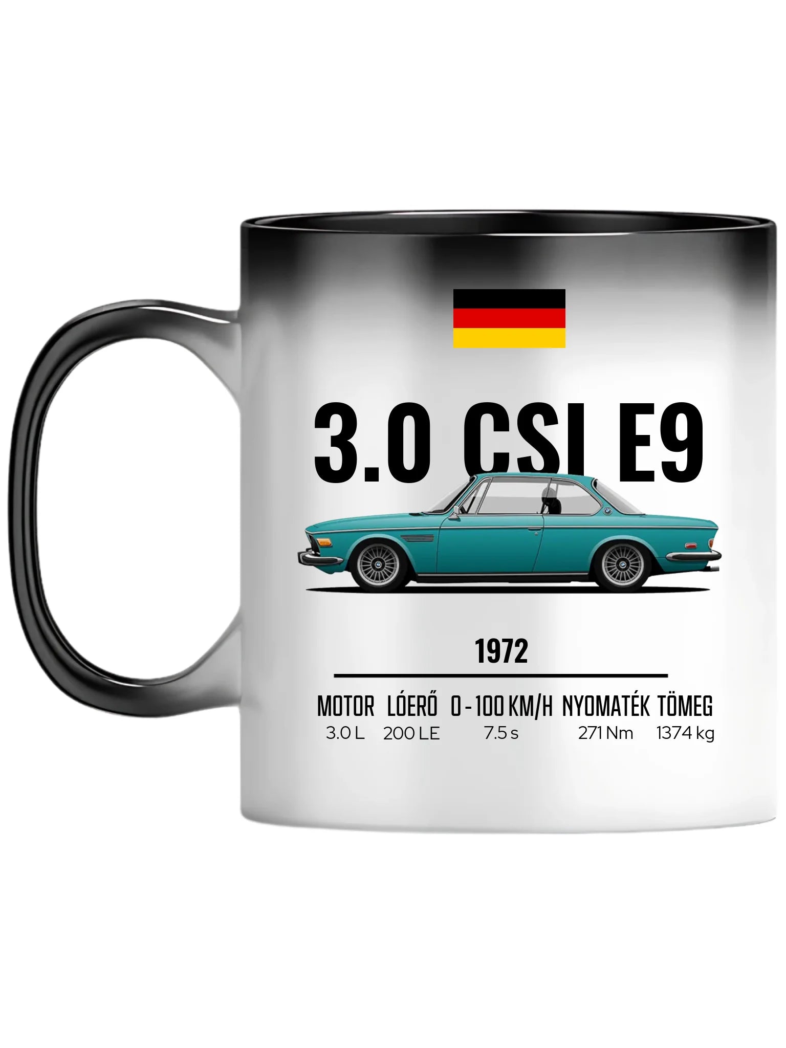 Autó illusztráció - 3.0 CSI E9 60. - Egyedi személyre szabható bögre
