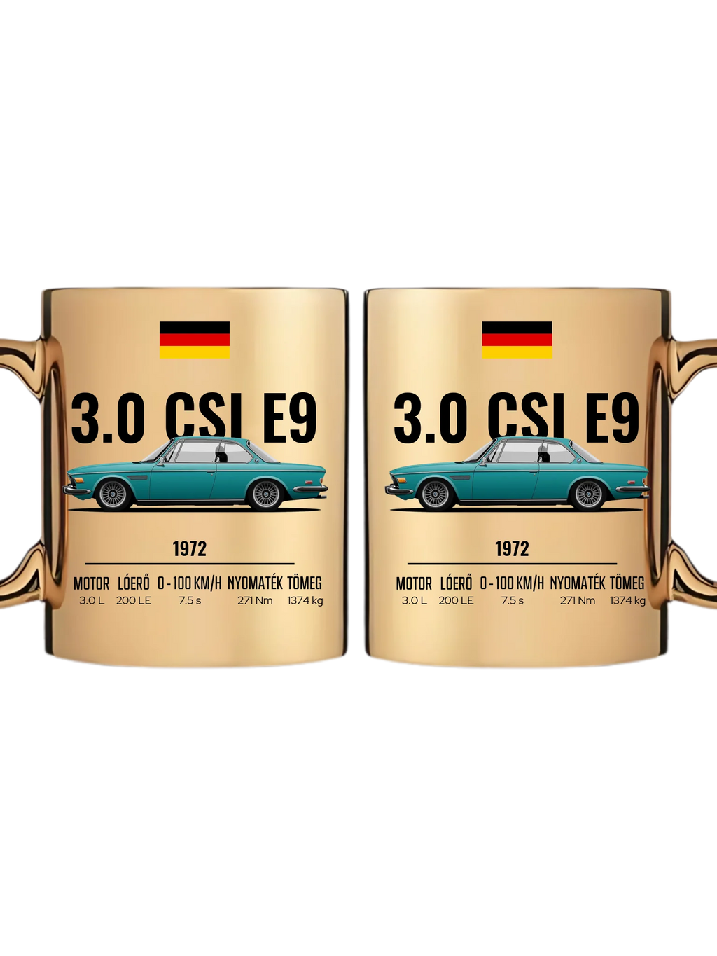 Autó illusztráció - 3.0 CSI E9 60. - Egyedi személyre szabható bögre