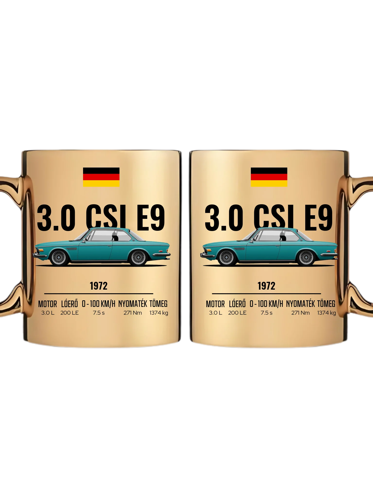 Autó illusztráció - 3.0 CSI E9 60. - Egyedi személyre szabható bögre