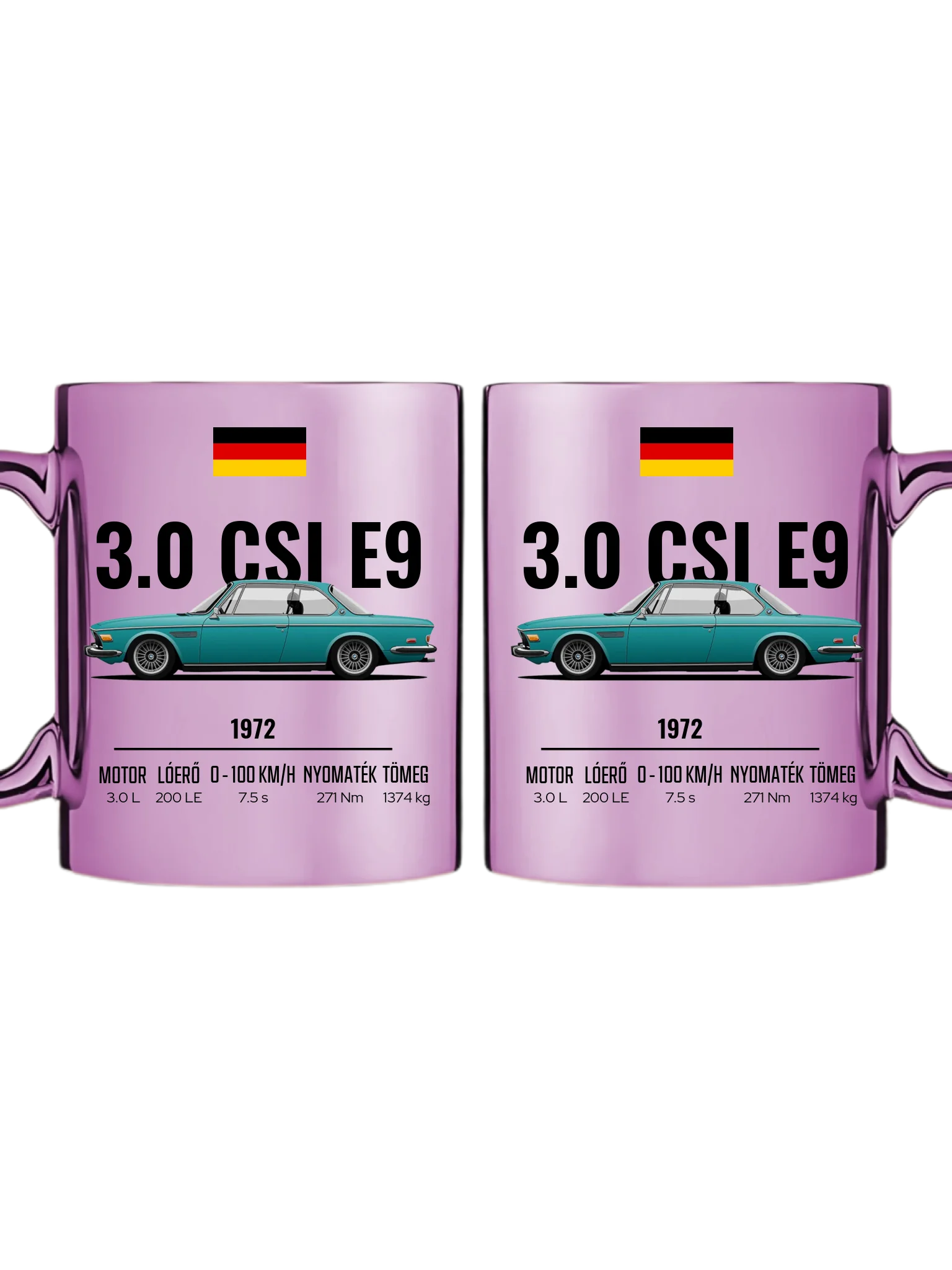 Autó illusztráció - 3.0 CSI E9 60. - Egyedi személyre szabható bögre