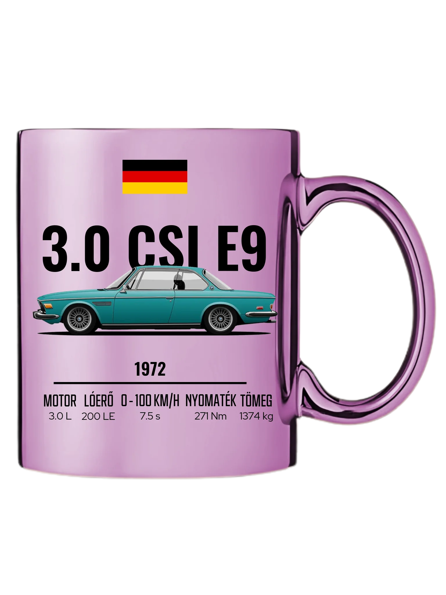 Autó illusztráció - 3.0 CSI E9 60. - Egyedi személyre szabható bögre