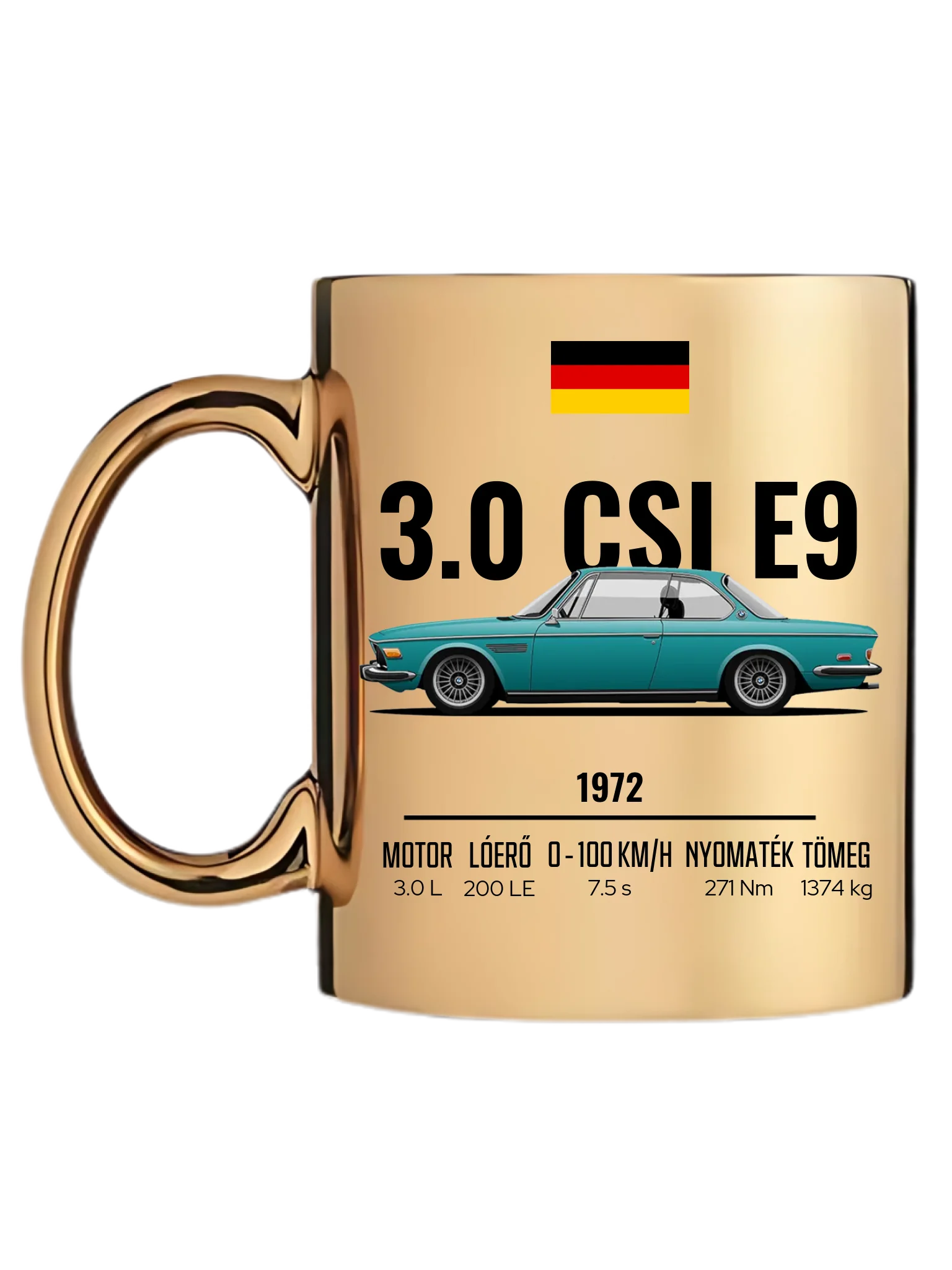 Autó illusztráció - 3.0 CSI E9 60. - Egyedi személyre szabható bögre