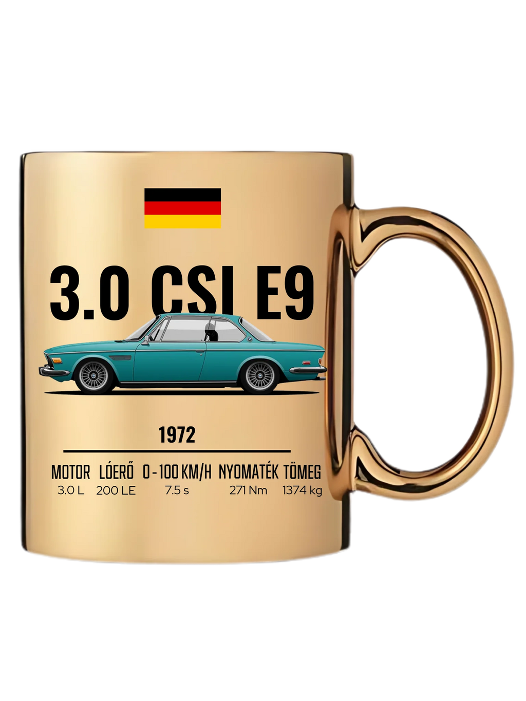 Autó illusztráció - 3.0 CSI E9 60. - Egyedi személyre szabható bögre