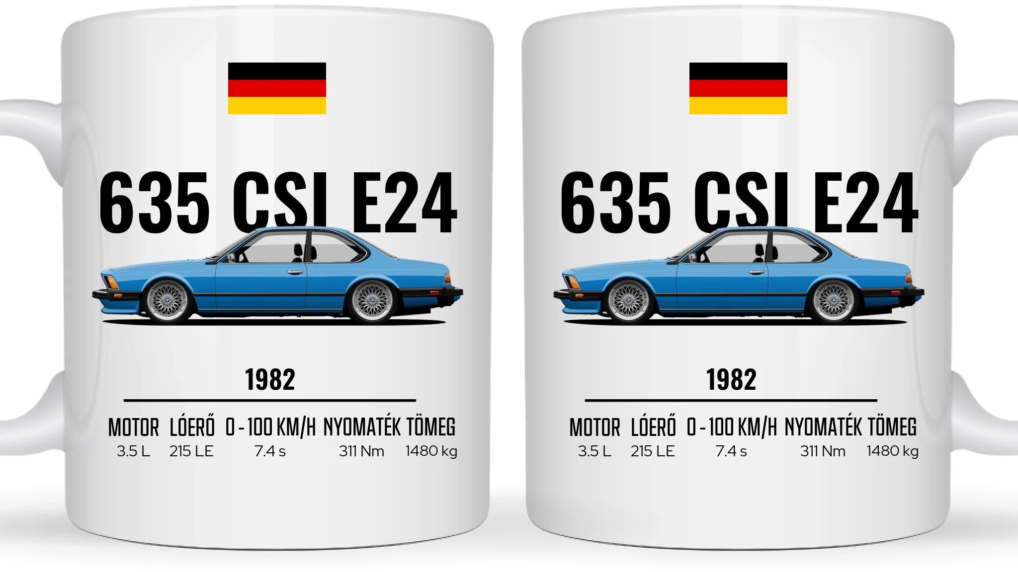 Autó illusztráció - 635 CSI E24 61. - Egyedi személyre szabható bögre