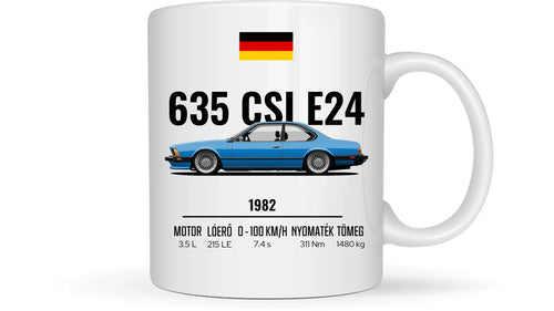 Autó illusztráció - 635 CSI E24 61. - Egyedi személyre szabható bögre