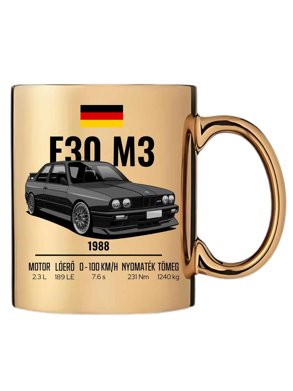 Autó illusztráció - E30 M3 63. - Egyedi személyre szabható bögre