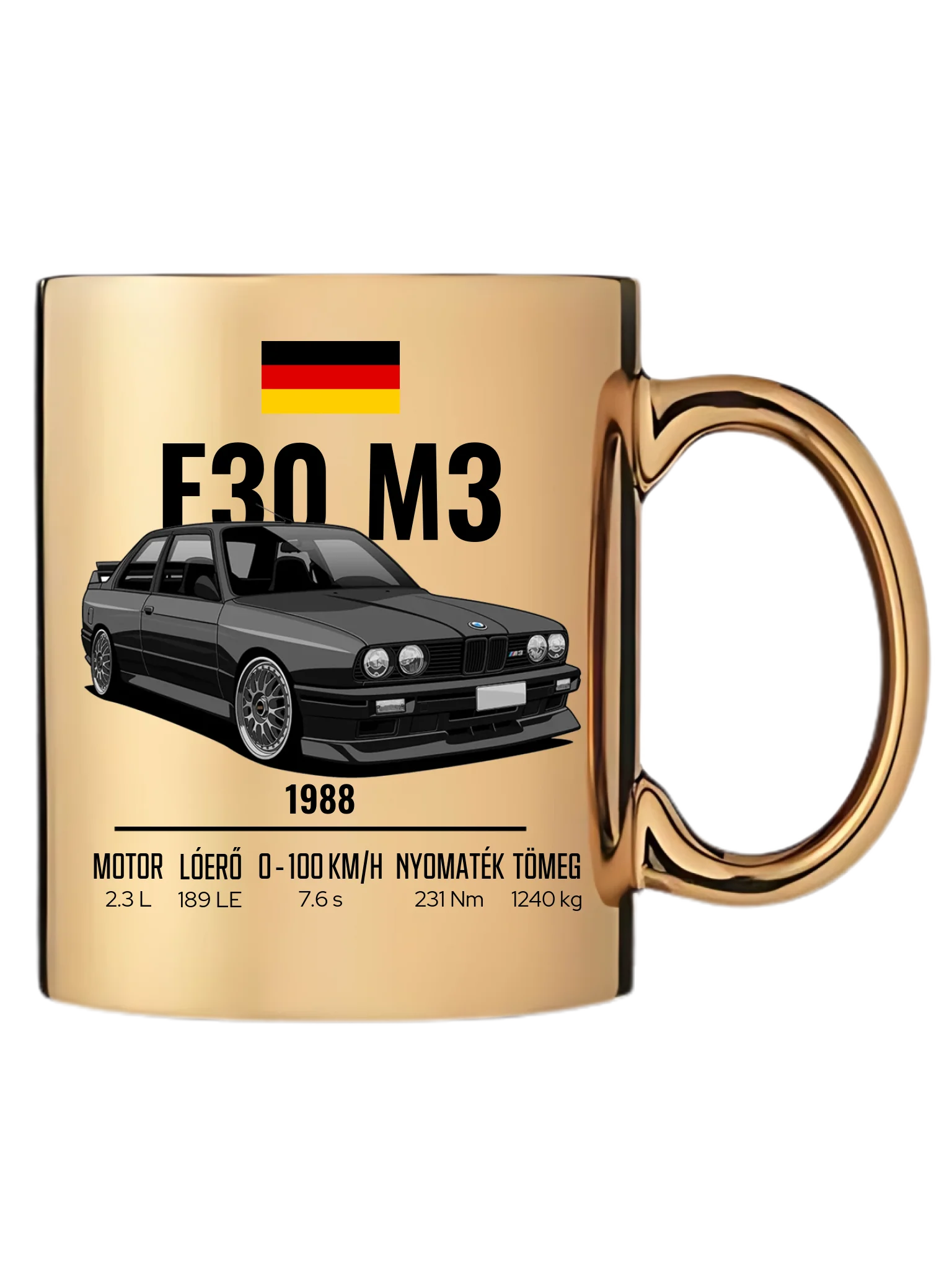 Autó illusztráció - E30 M3 63. - Egyedi személyre szabható bögre
