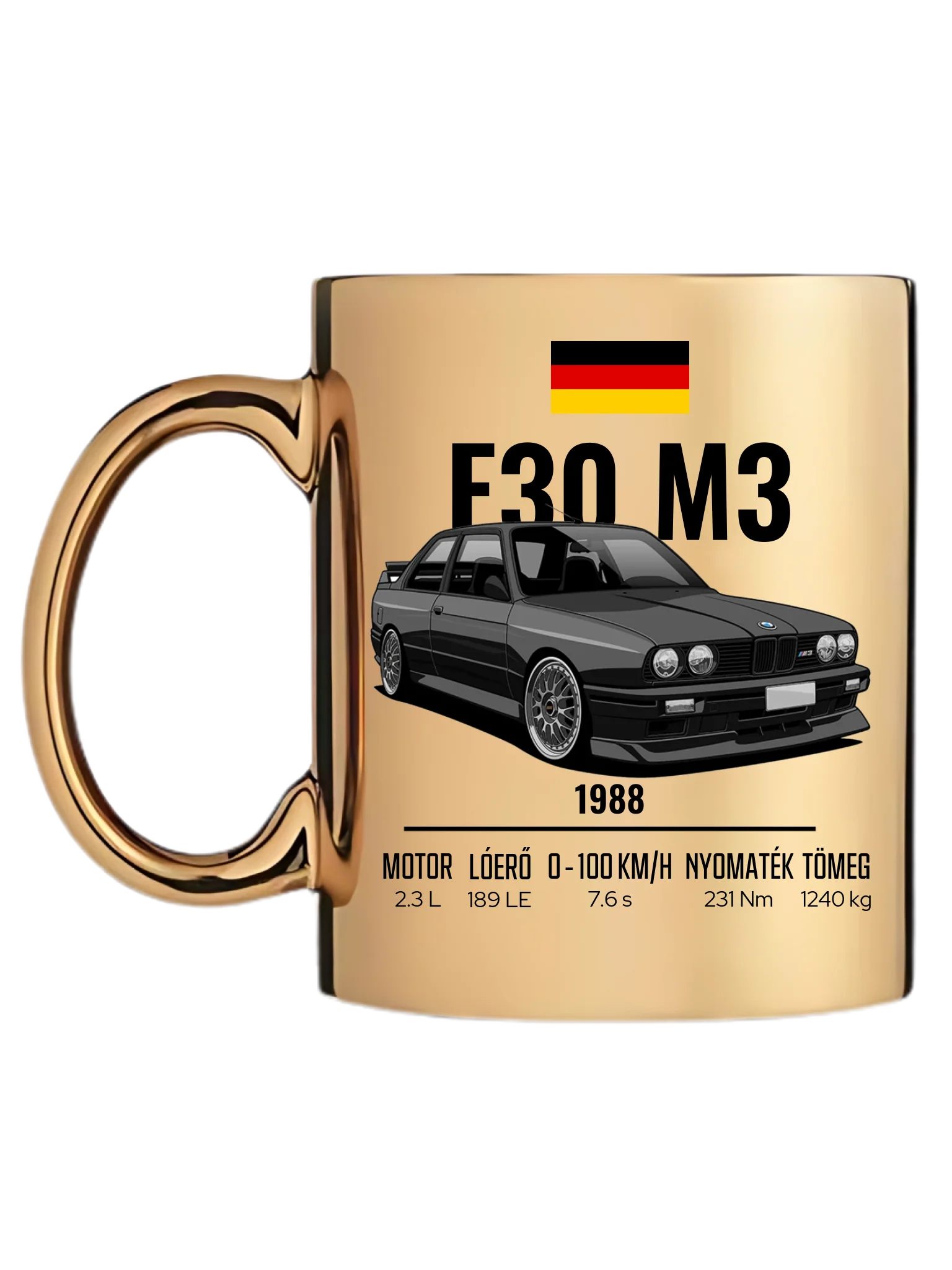 Autó illusztráció - E30 M3 63. - Egyedi személyre szabható bögre