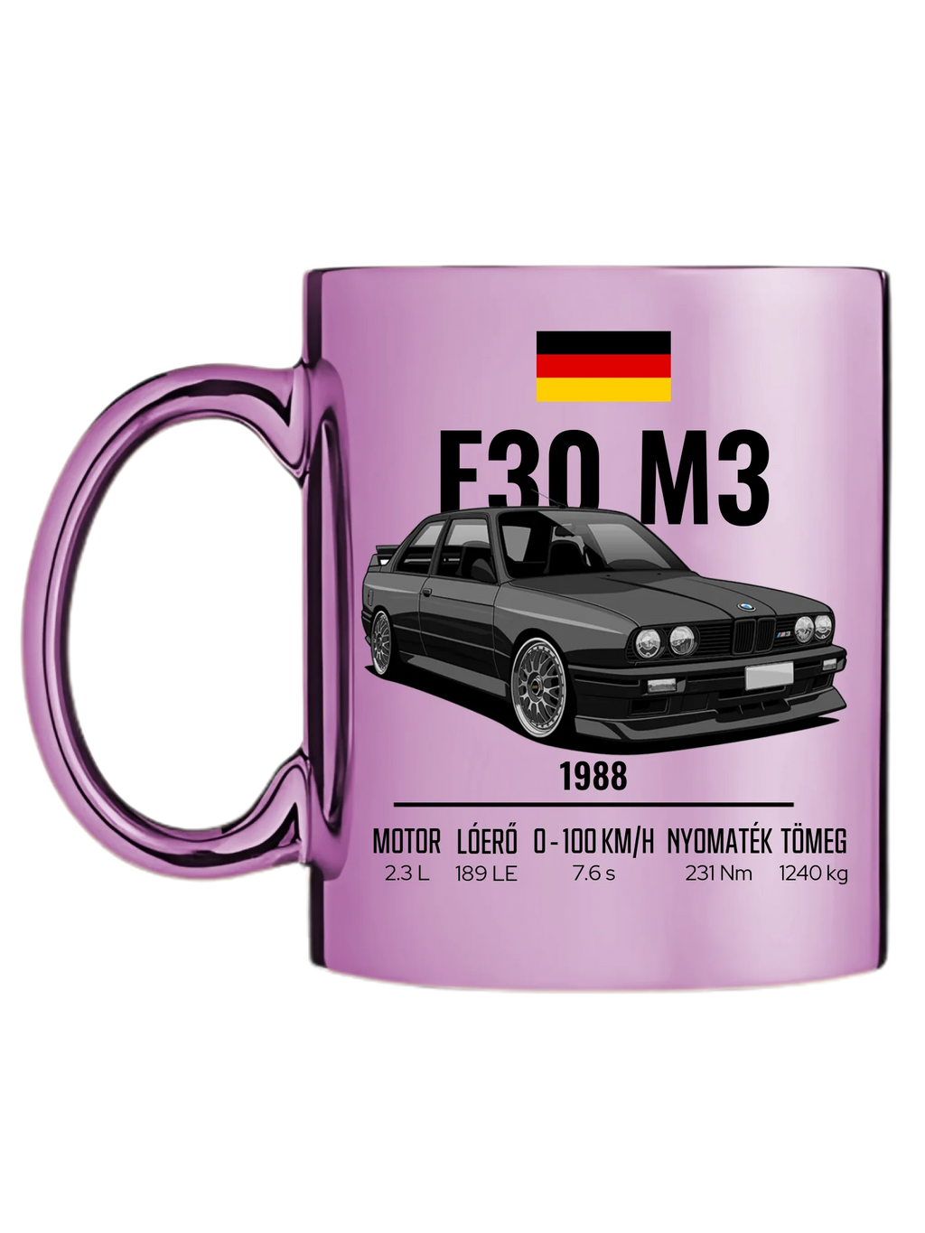 Autó illusztráció - E30 M3 63. - Egyedi személyre szabható bögre