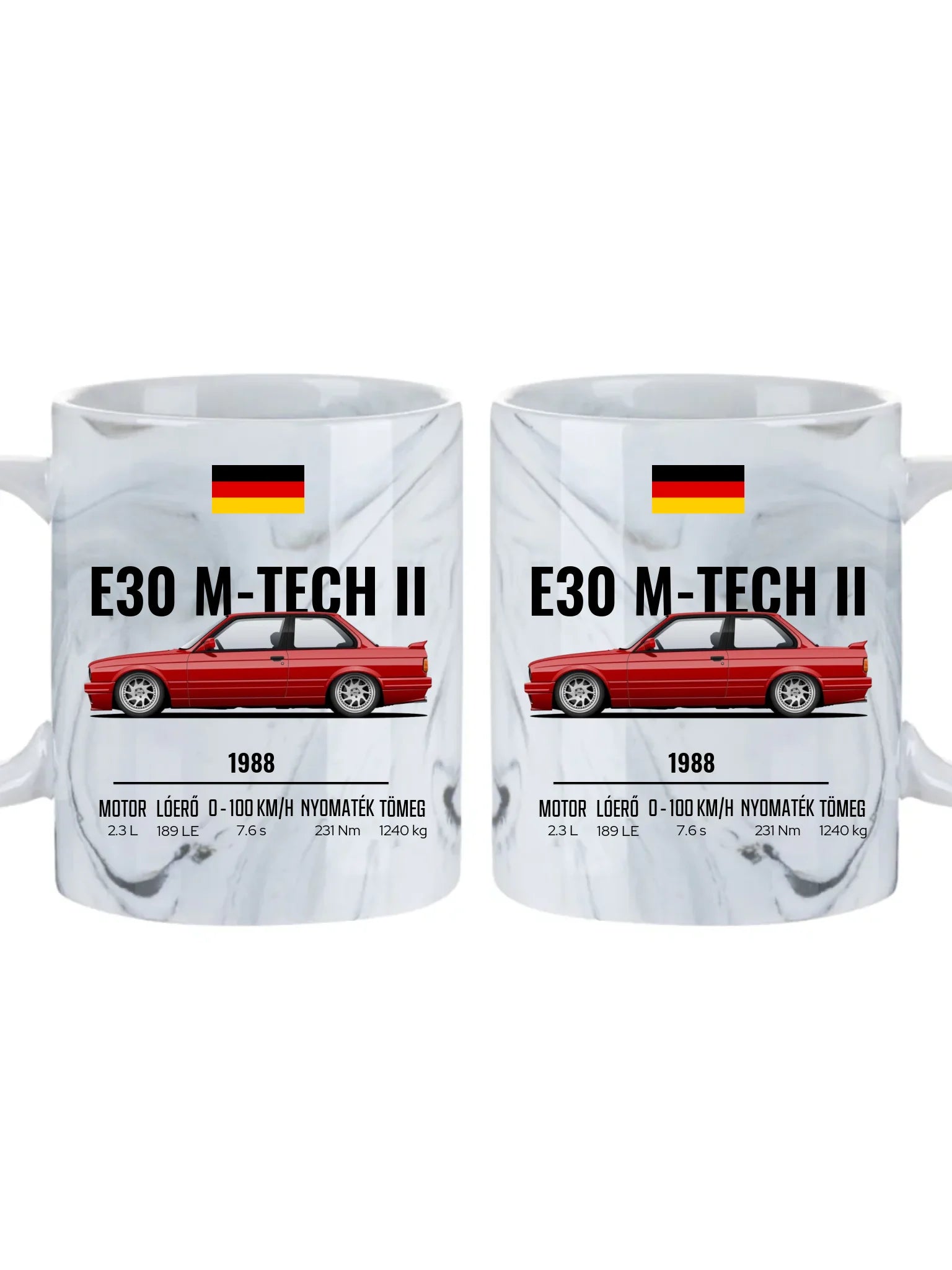 Autó illusztráció - E30 M-Tech II 64. - Egyedi személyre szabható bögre