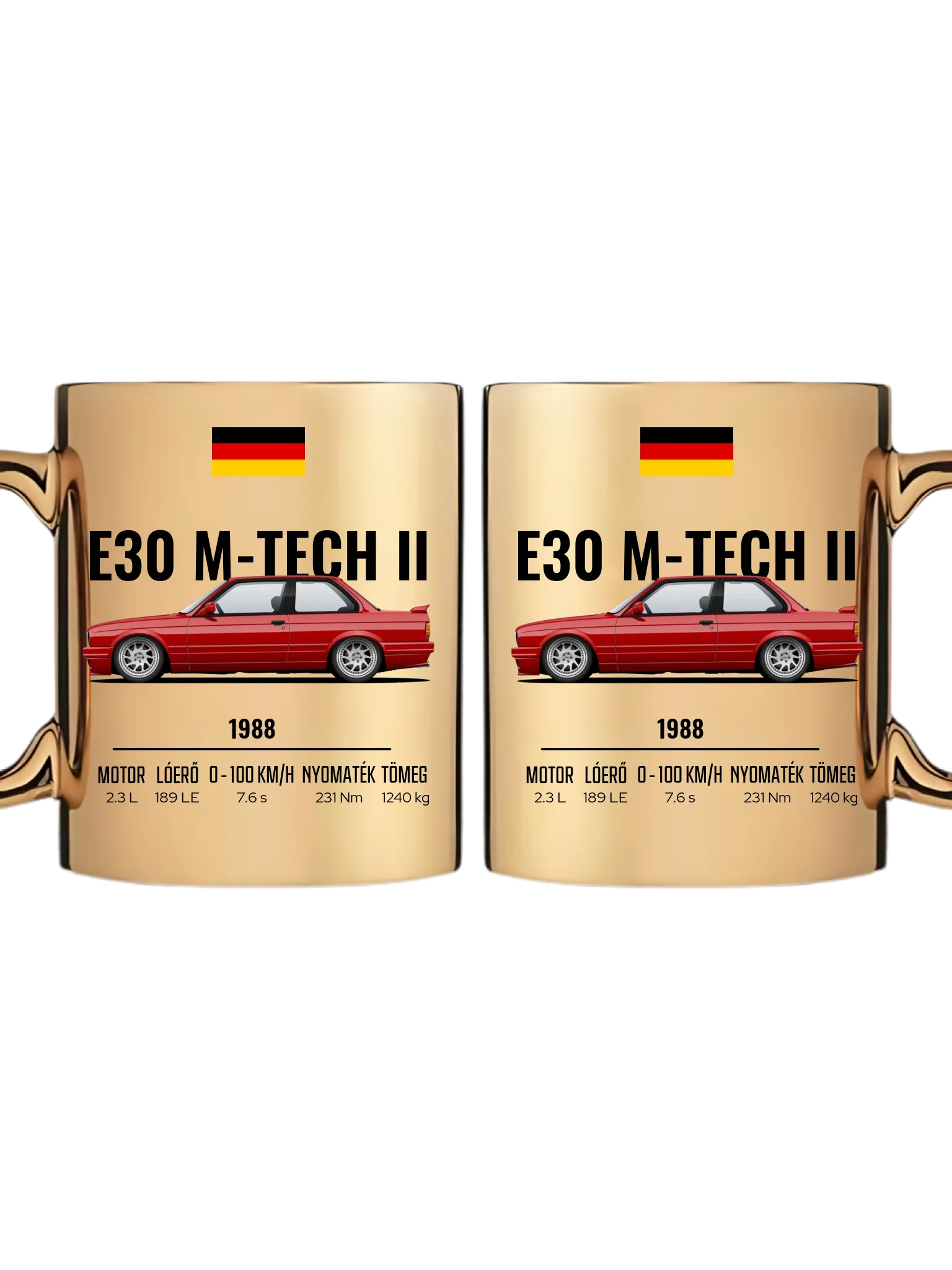 Autó illusztráció - E30 M-Tech II 64. - Egyedi személyre szabható bögre
