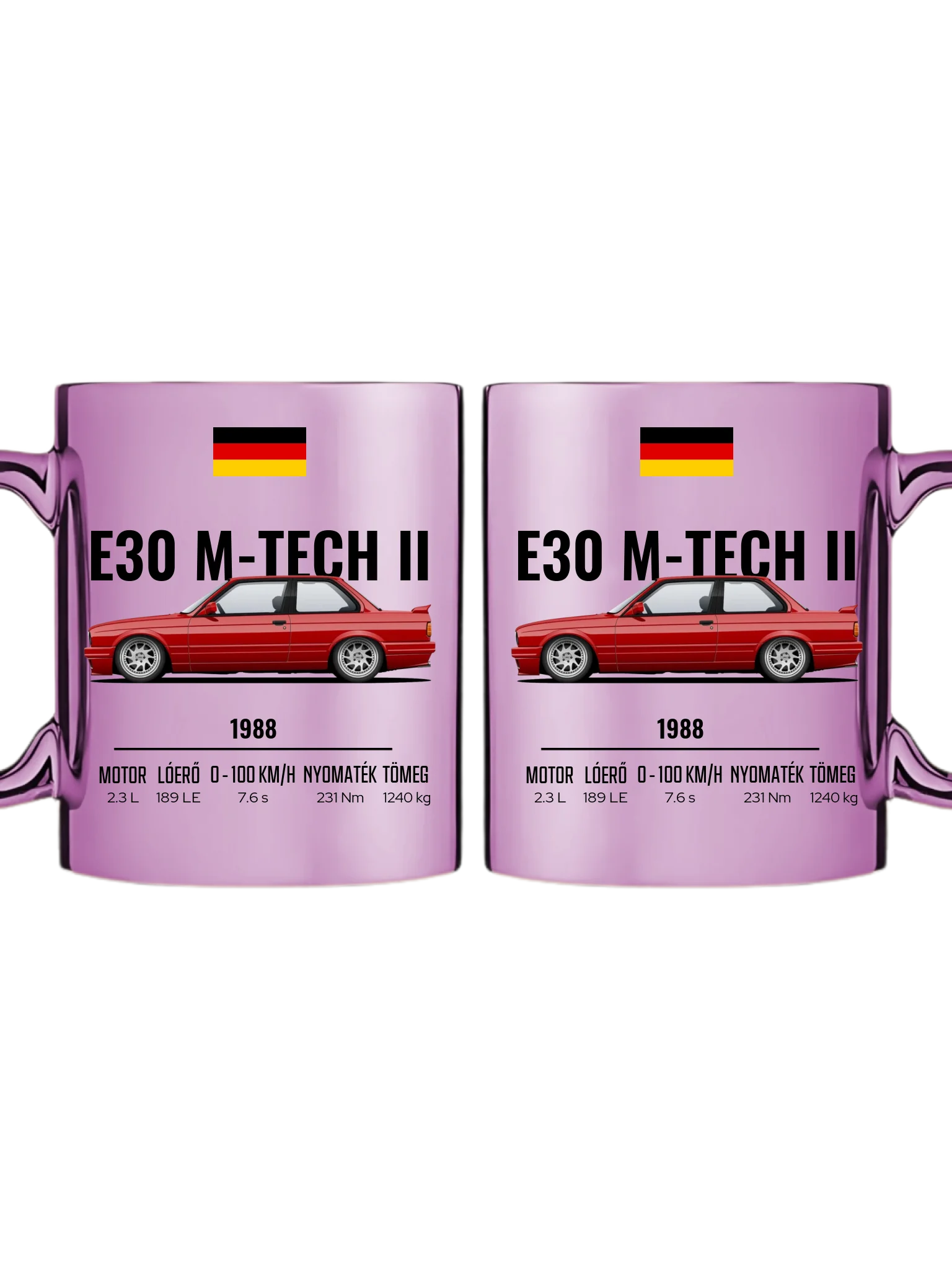 Autó illusztráció - E30 M-Tech II 64. - Egyedi személyre szabható bögre