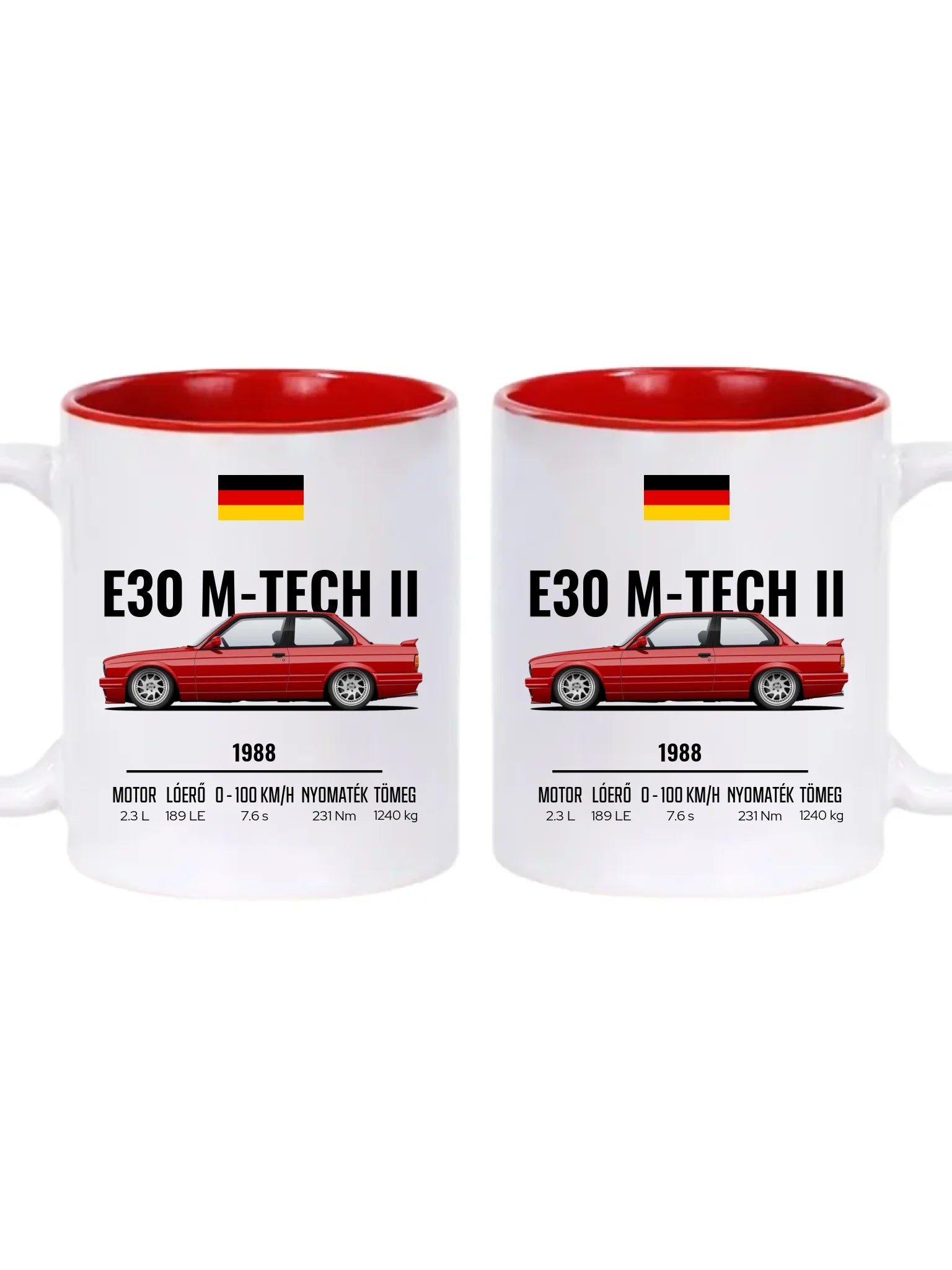 Autó illusztráció - E30 M-Tech II 64. - Egyedi személyre szabható bögre