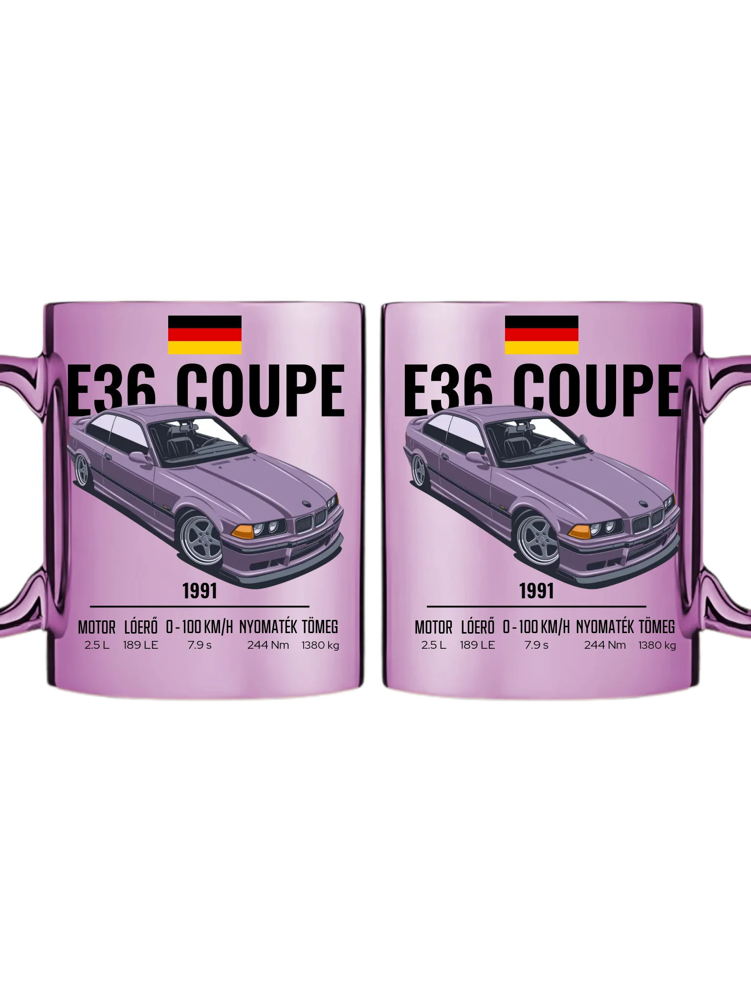 Autó illusztráció - E36 Coupe 66. - Egyedi személyre szabható bögre