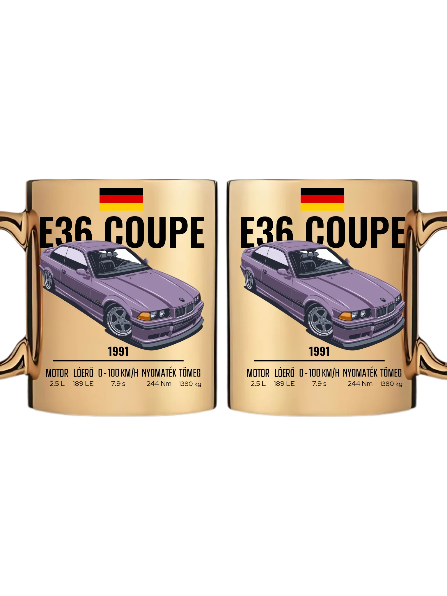 Autó illusztráció - E36 Coupe 66. - Egyedi személyre szabható bögre