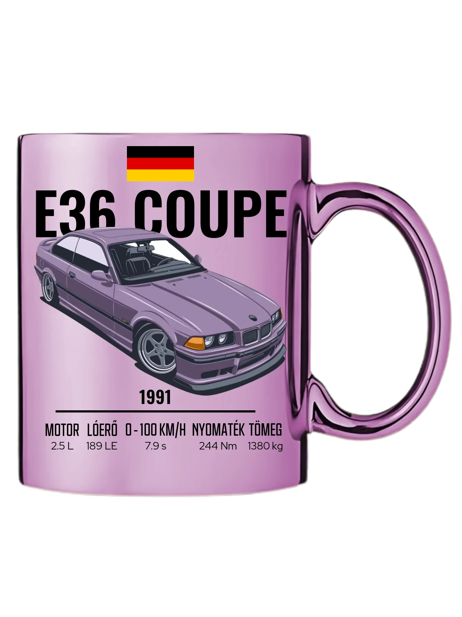 Autó illusztráció - E36 Coupe 66. - Egyedi személyre szabható bögre