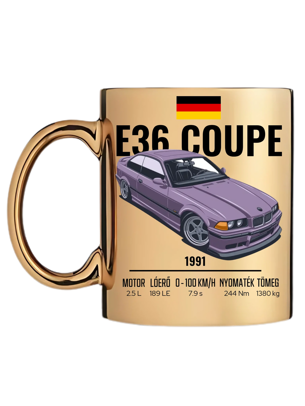 Autó illusztráció - E36 Coupe 66. - Egyedi személyre szabható bögre