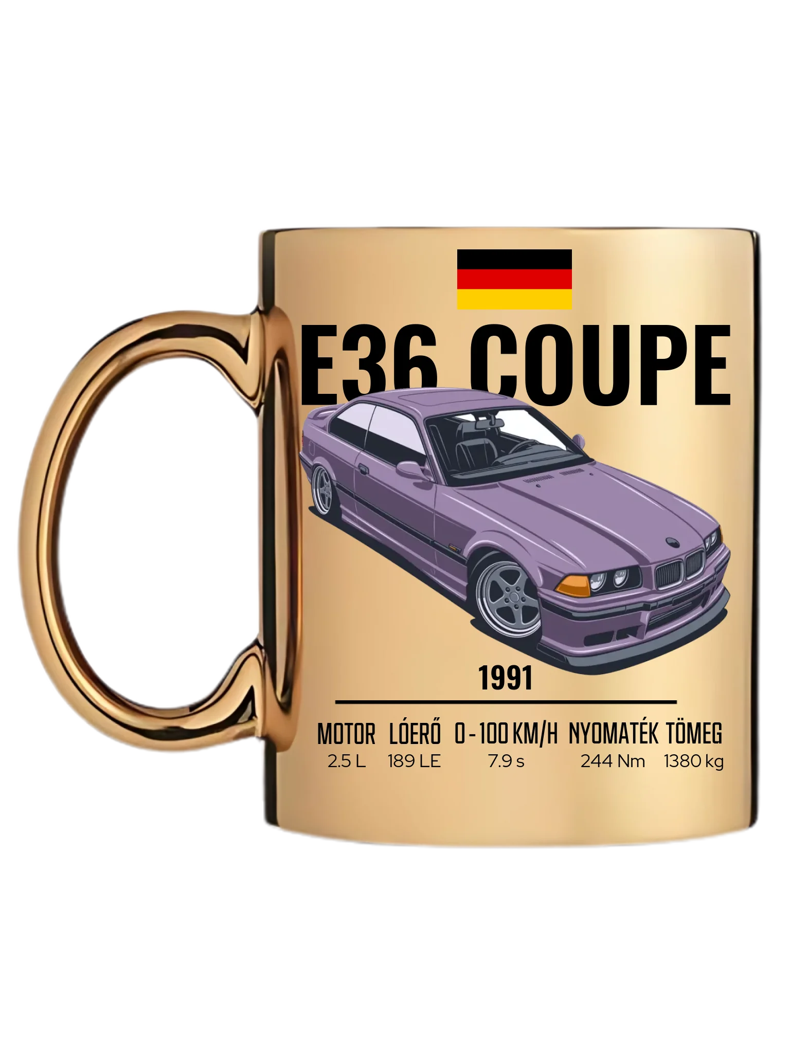 Autó illusztráció - E36 Coupe 66. - Egyedi személyre szabható bögre
