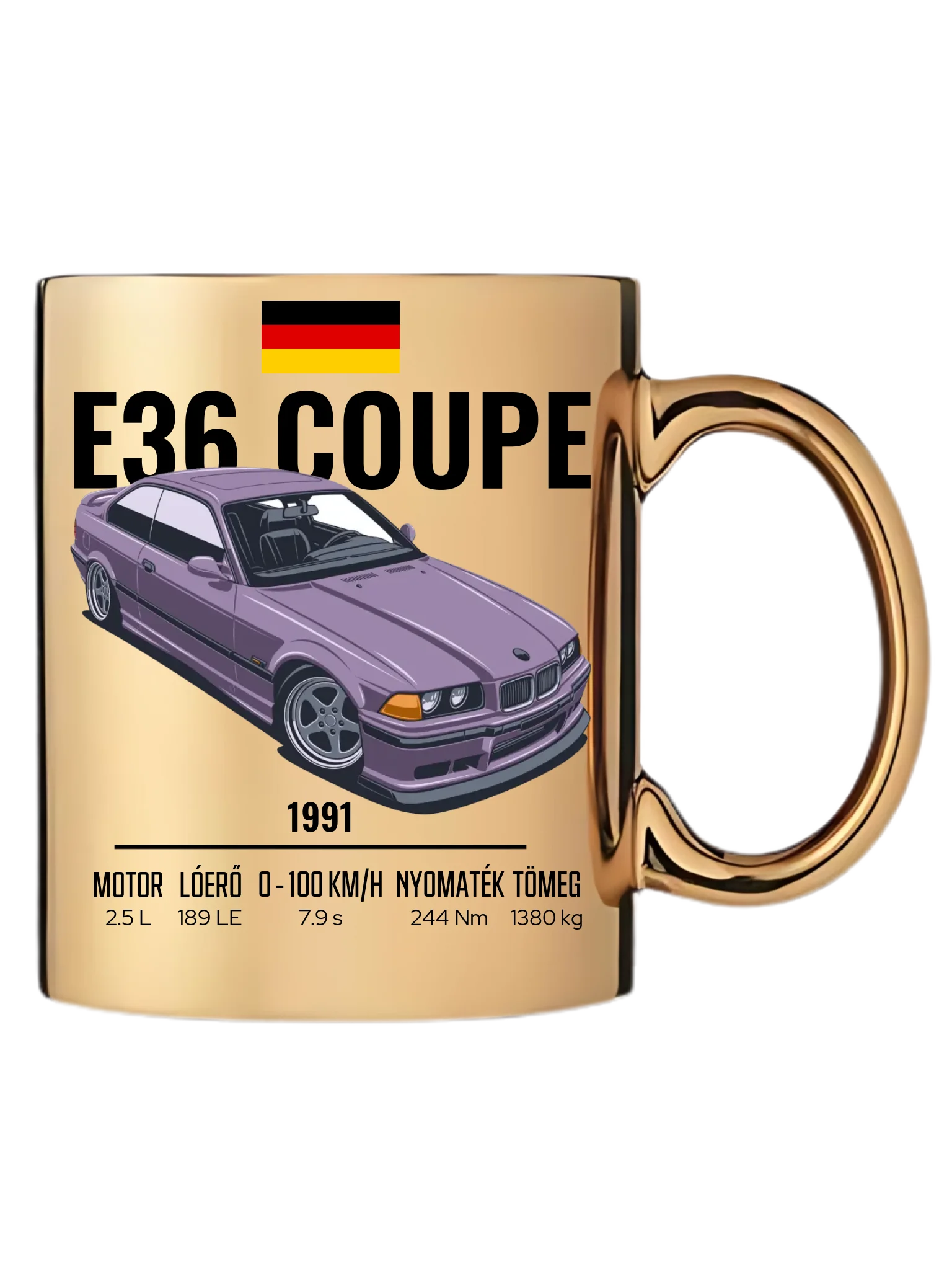 Autó illusztráció - E36 Coupe 66. - Egyedi személyre szabható bögre